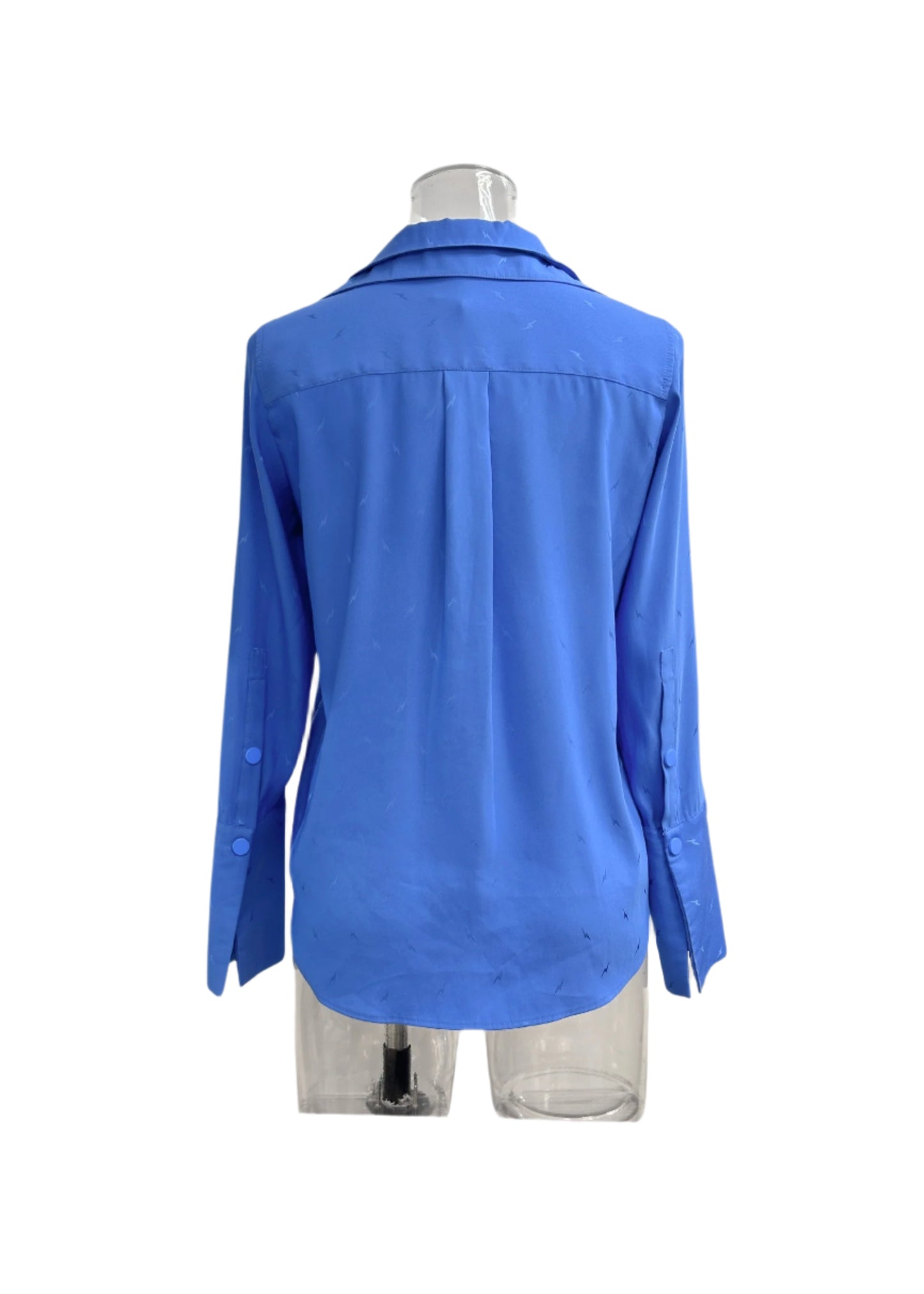 Lightning Print Satin Shirt in Bright Blue - GREENIES