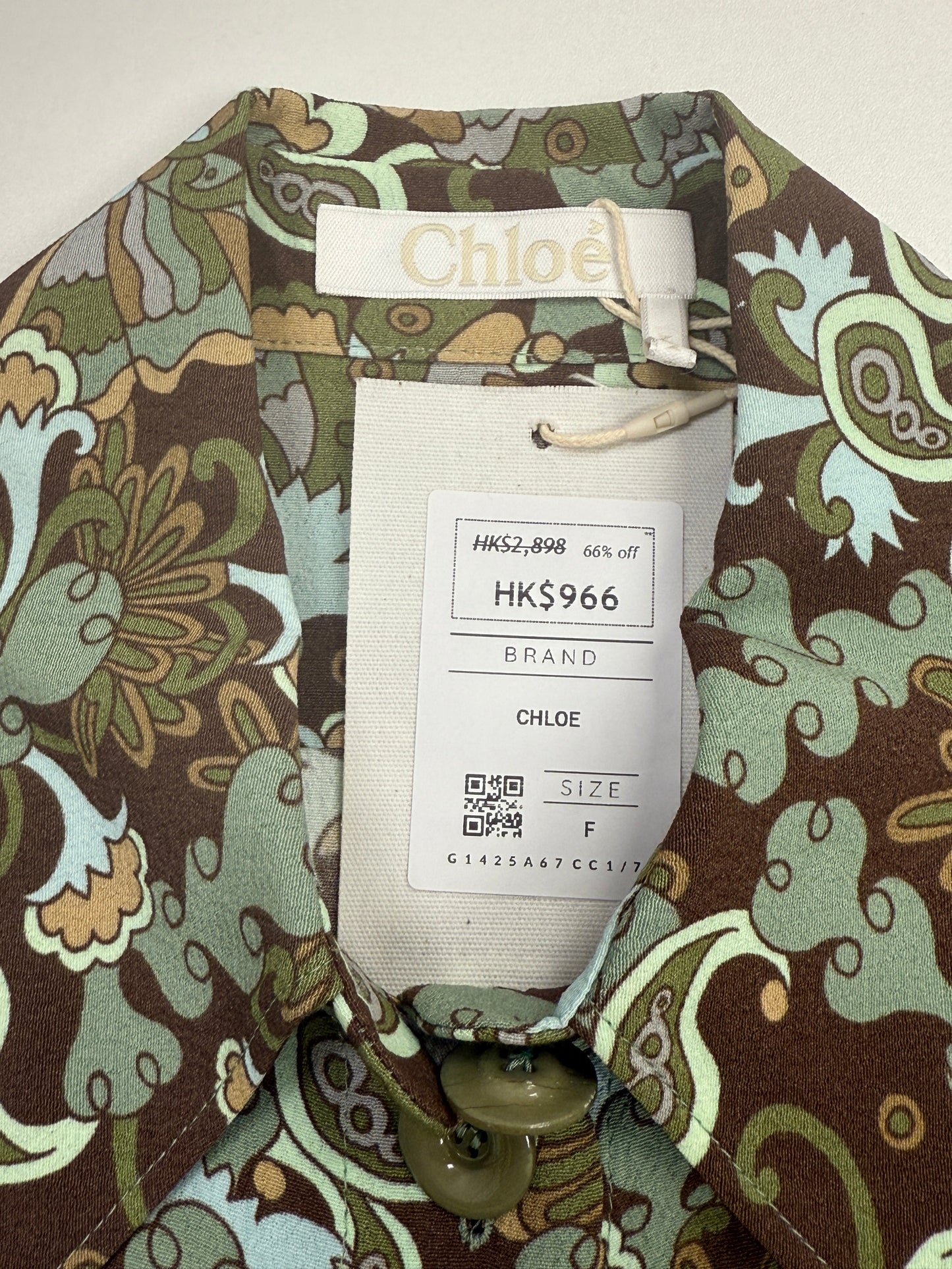 GREENIES Chloé Multicolor Brown Paisley Print Blouse