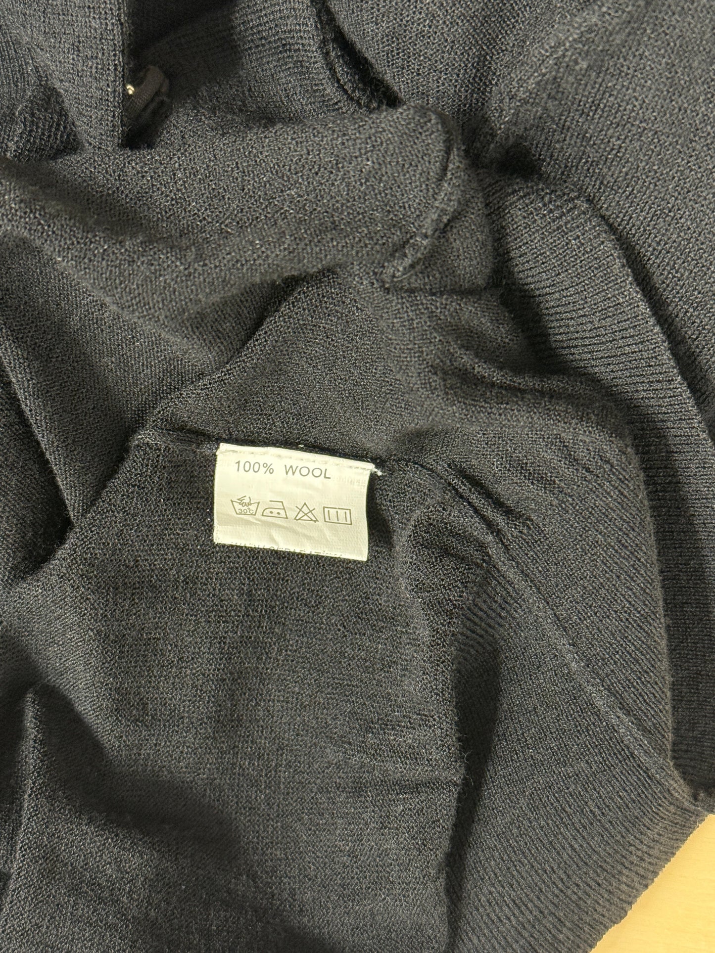 Black Wool Sleeveless Cardigan with Ribbon Shoulder Detail - GREENIES