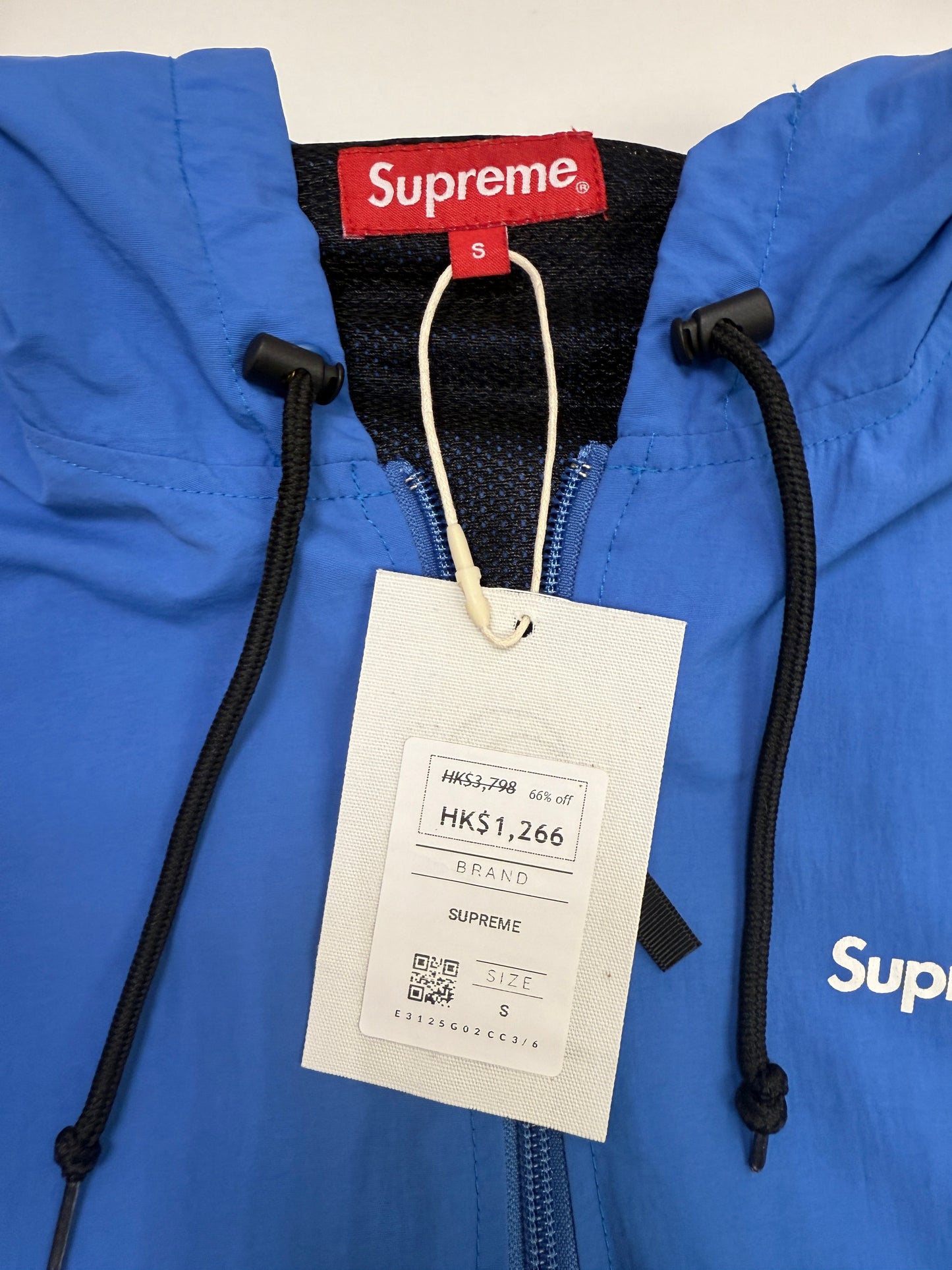 GREENIES Supreme Blue Hooded Anorak Mesh Pocket
