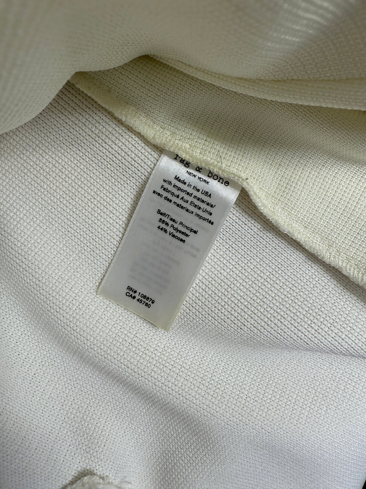 Single‑Button Ivory Knit Blazer with Black Piping - GREENIES