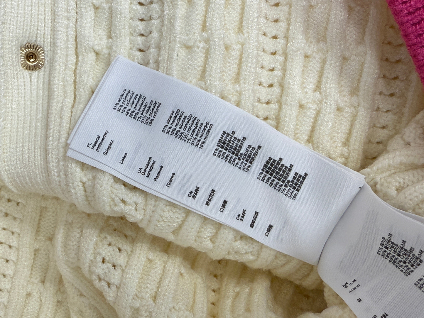 Ivory Cable‑Knit Tricolor Vest - GREENIES