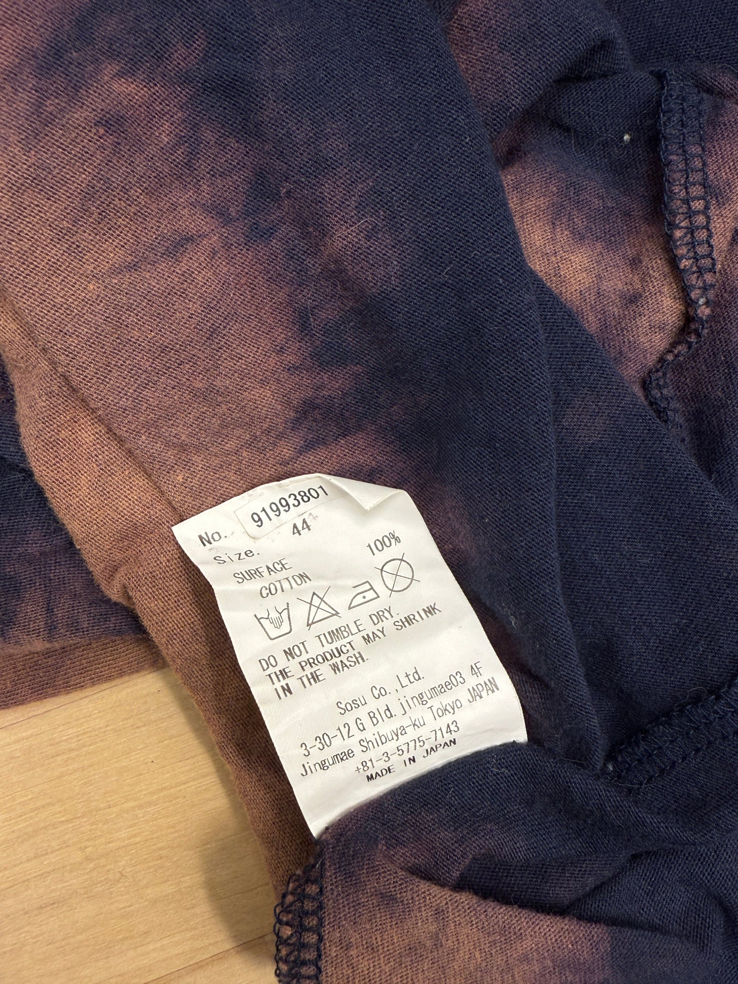 Rust & Navy Distressed Tie‑Dye Tee - GREENIES