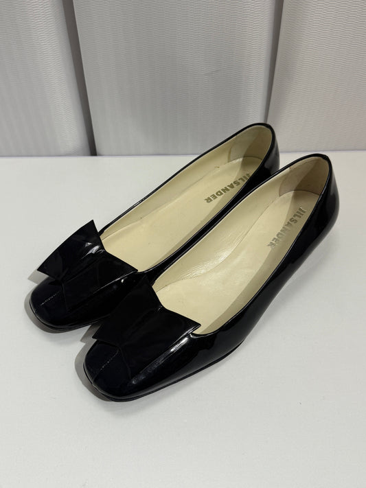 Black Patent Flats with Bow - GREENIES