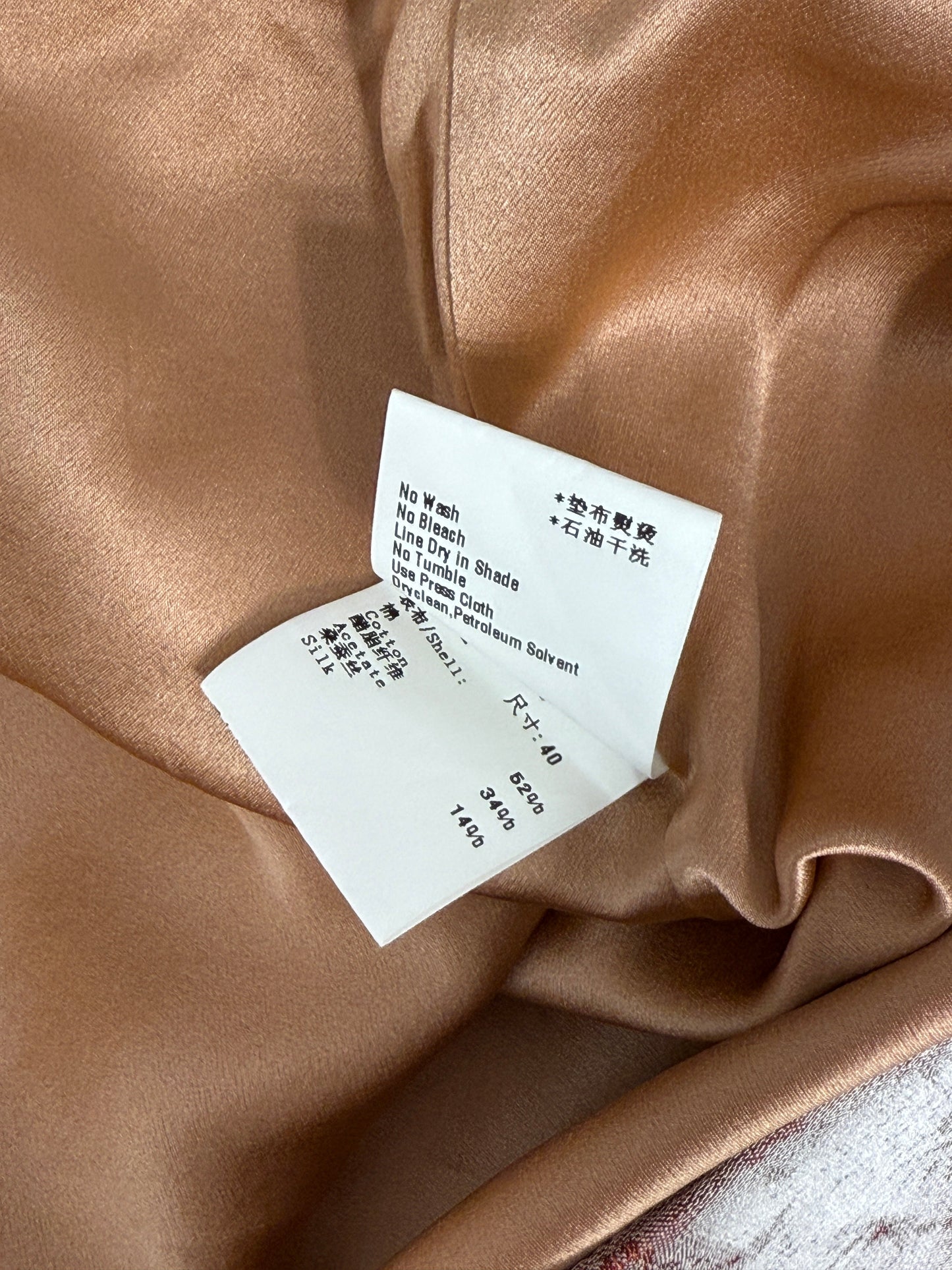 Peach Silk Top with Lace Trim - GREENIES