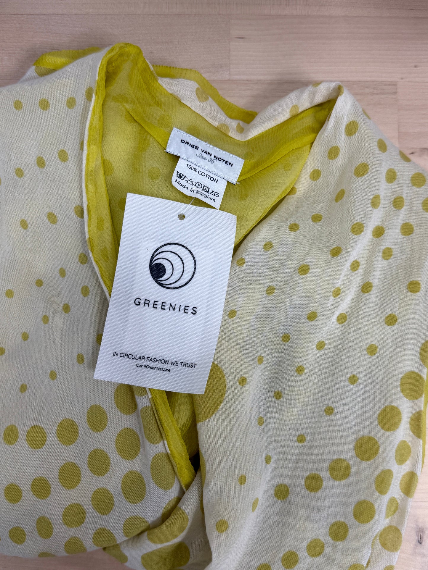 Yellow Polka Dot Cotton Wrap Top - GREENIES