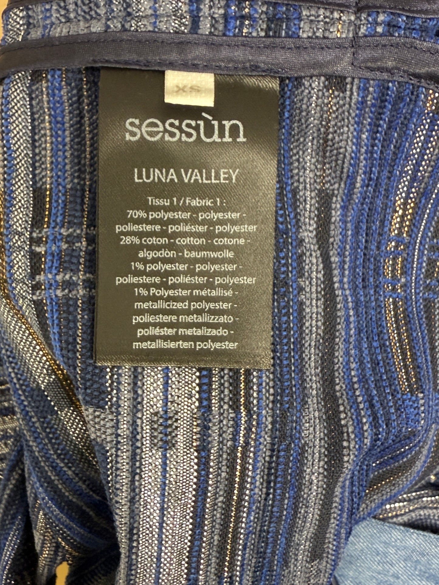 Blue Textured Stripe Belted Jacket - GREENIES