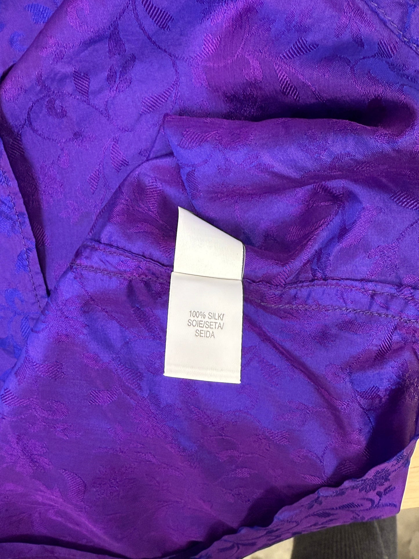 Purple Floral Silk Button Shirt - GREENIES