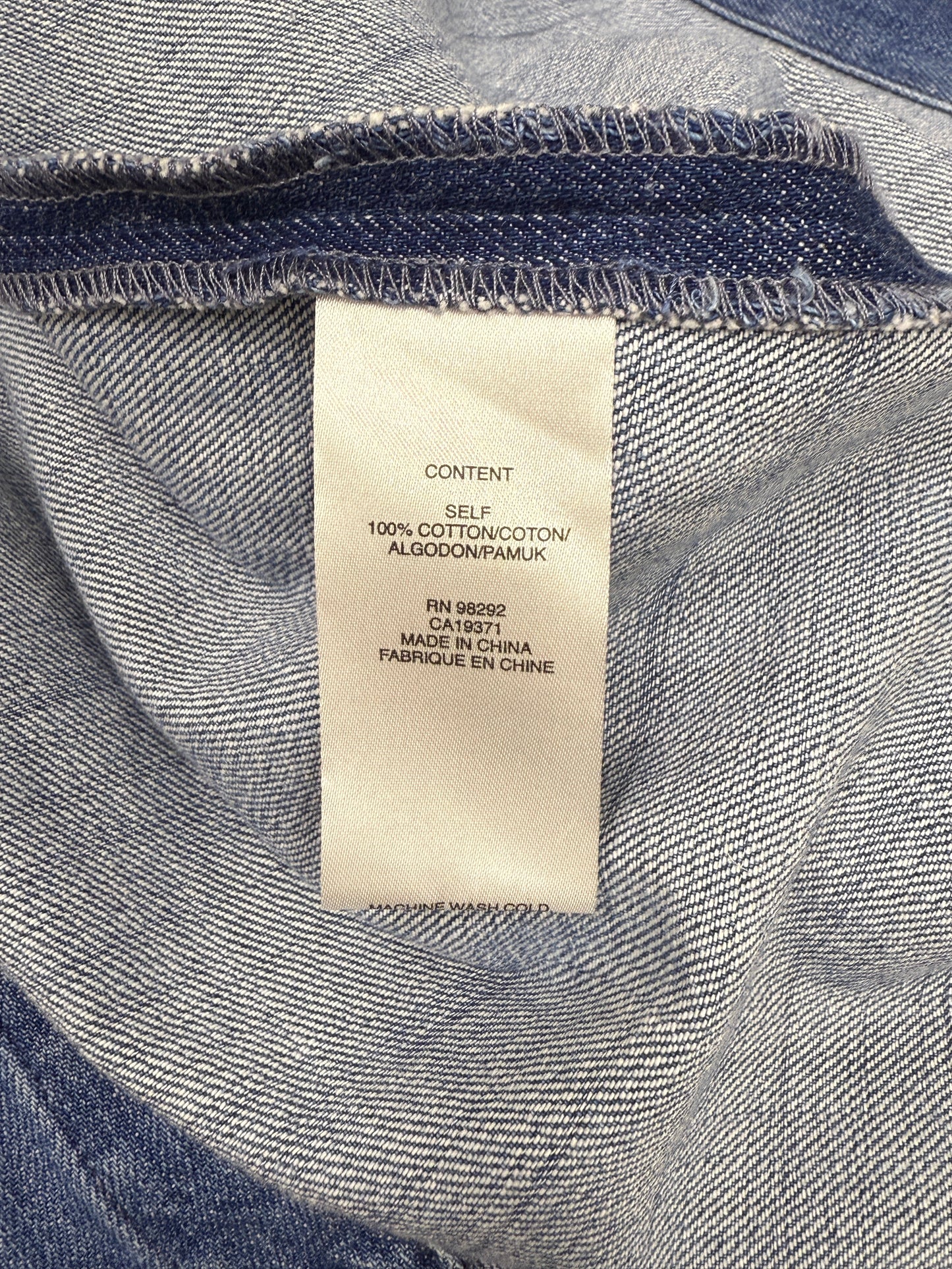 Mandarin Collar Denim Blouse - GREENIES