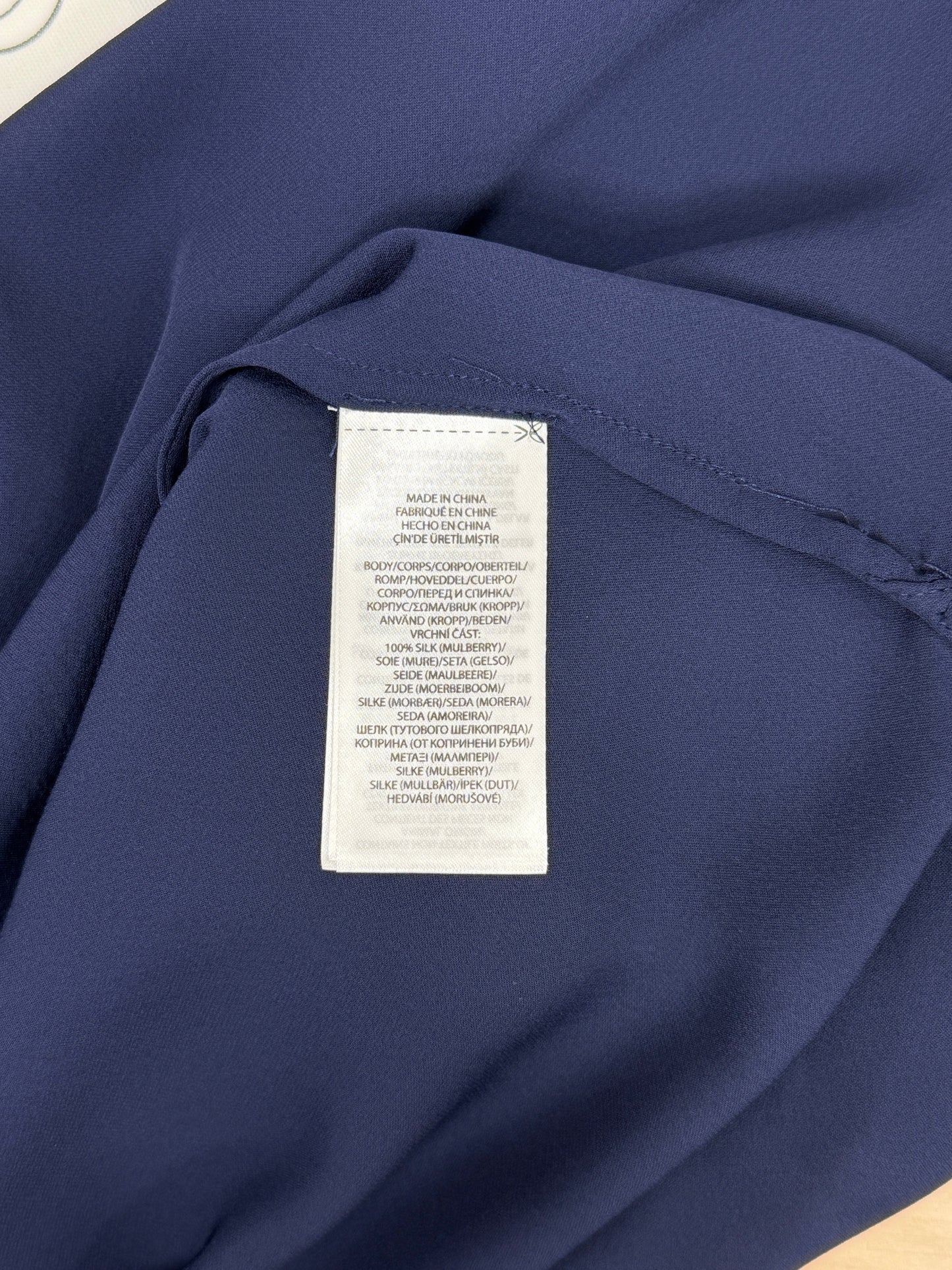 Navy Silk Long Sleeve Tunic - GREENIES