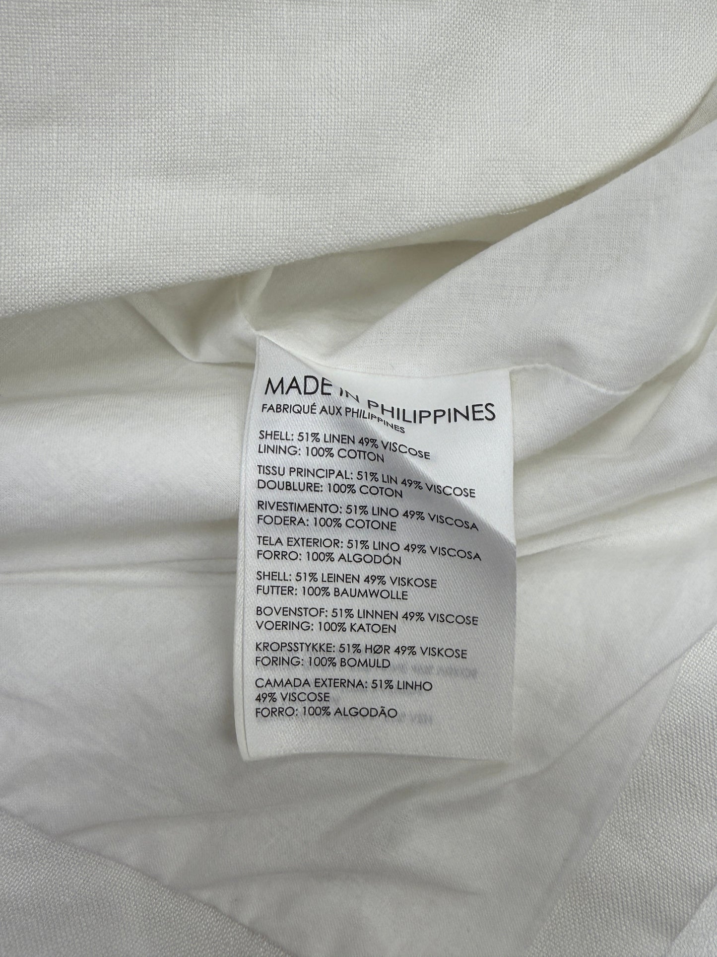 GREENIES Club Monaco White Linen Blend Tailored Blazer