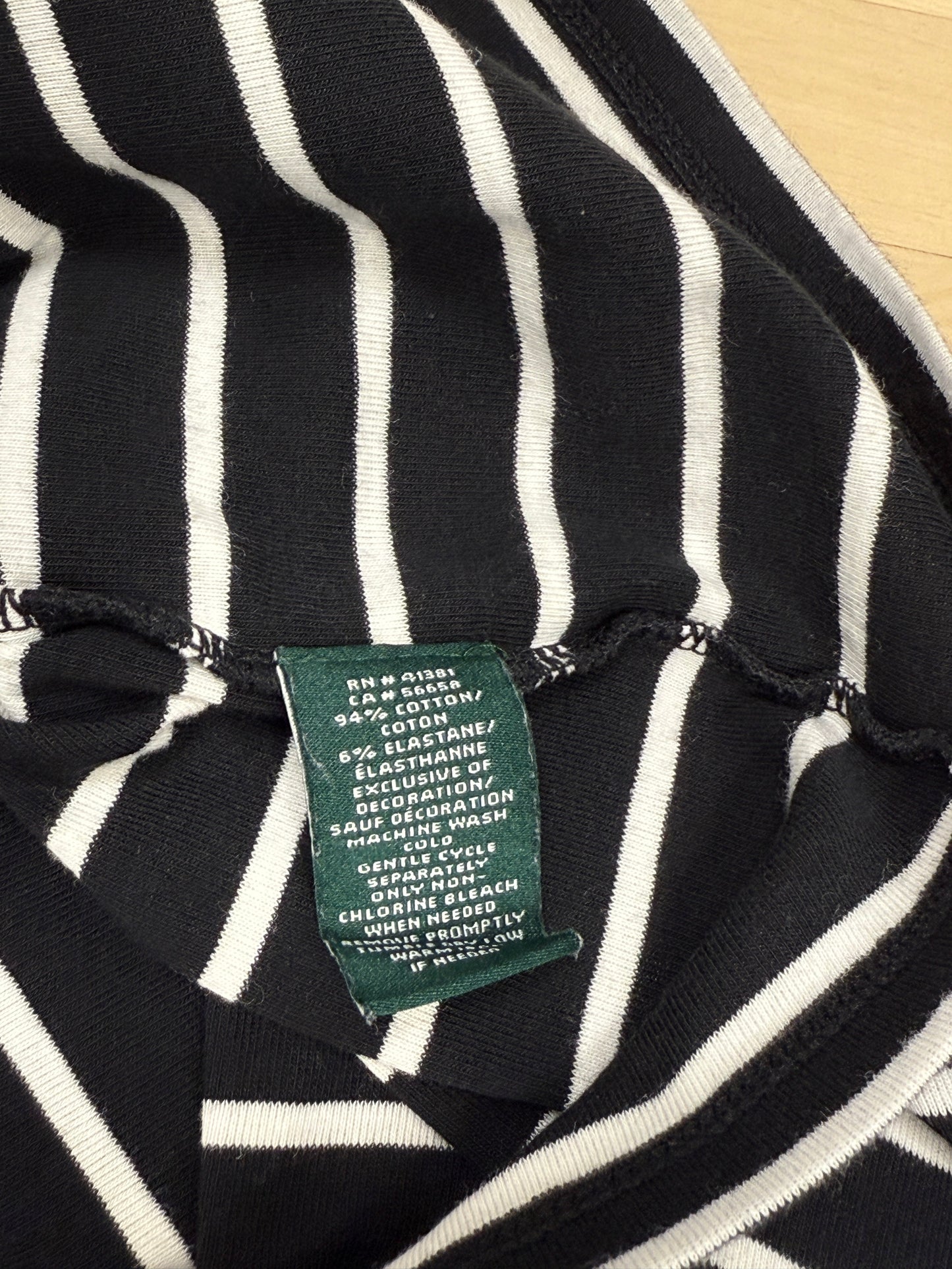 Striped Black Cotton Top - GREENIES