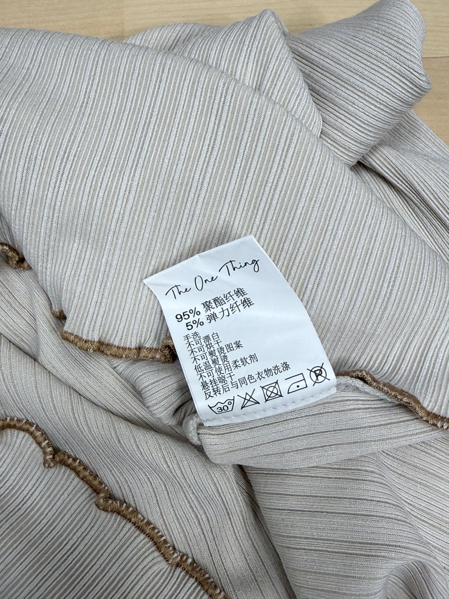 Ribbed Ruffle Edge Long Sleeve Top - GREENIES