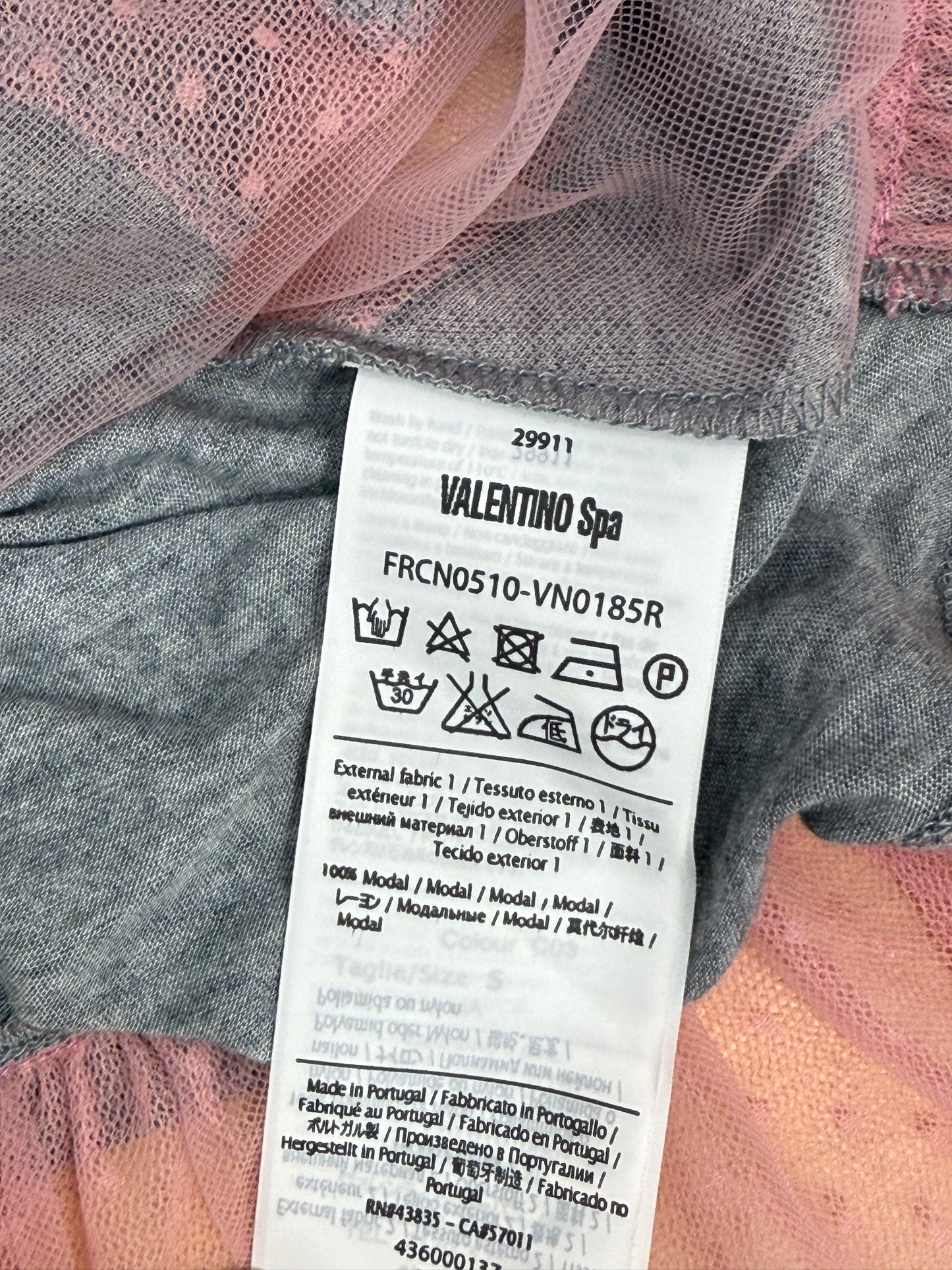 Scalloped Gray Tee with Tulle Trim - GREENIES