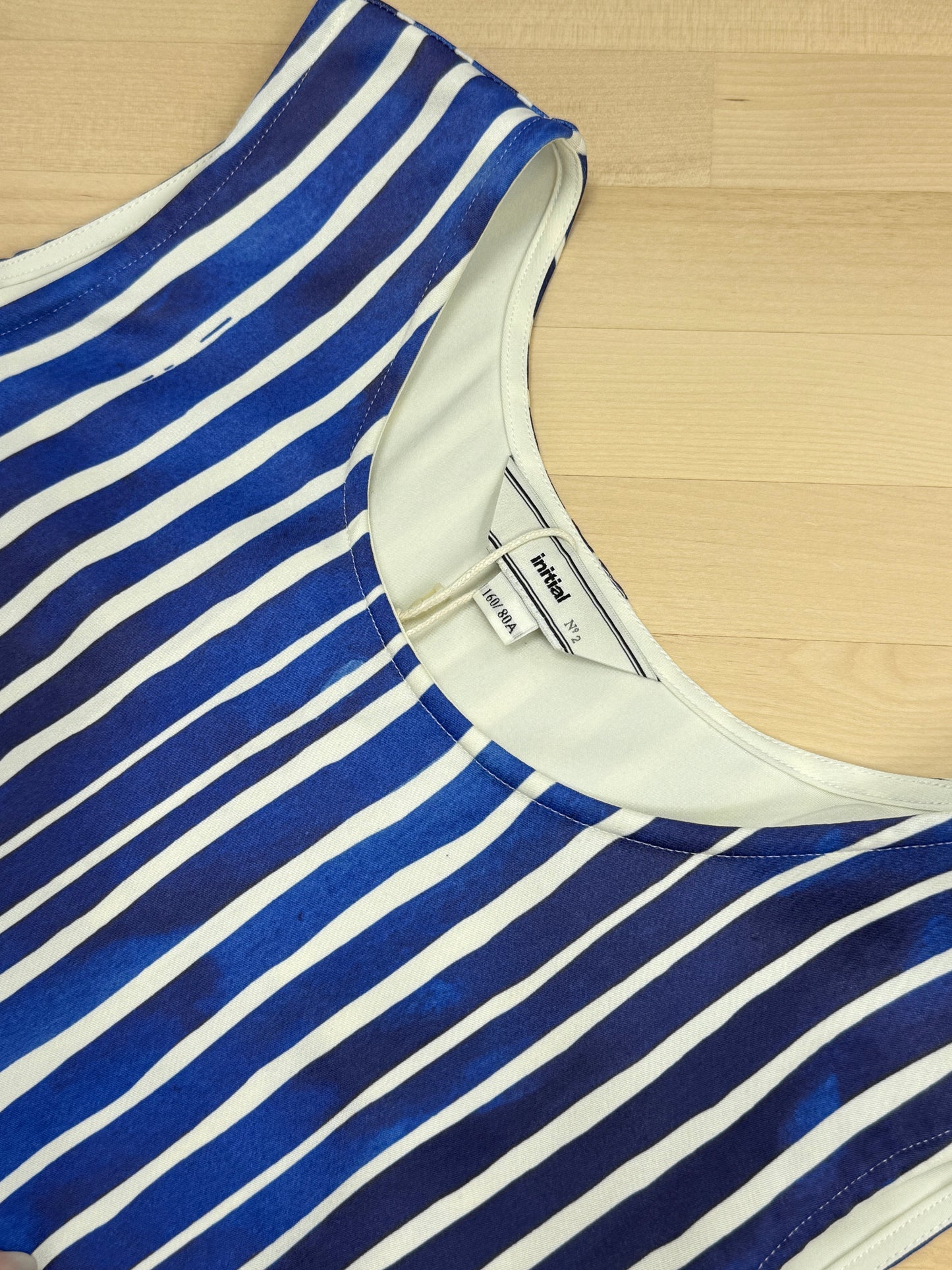 Blue Striped Sleeveless Blouse - GREENIES