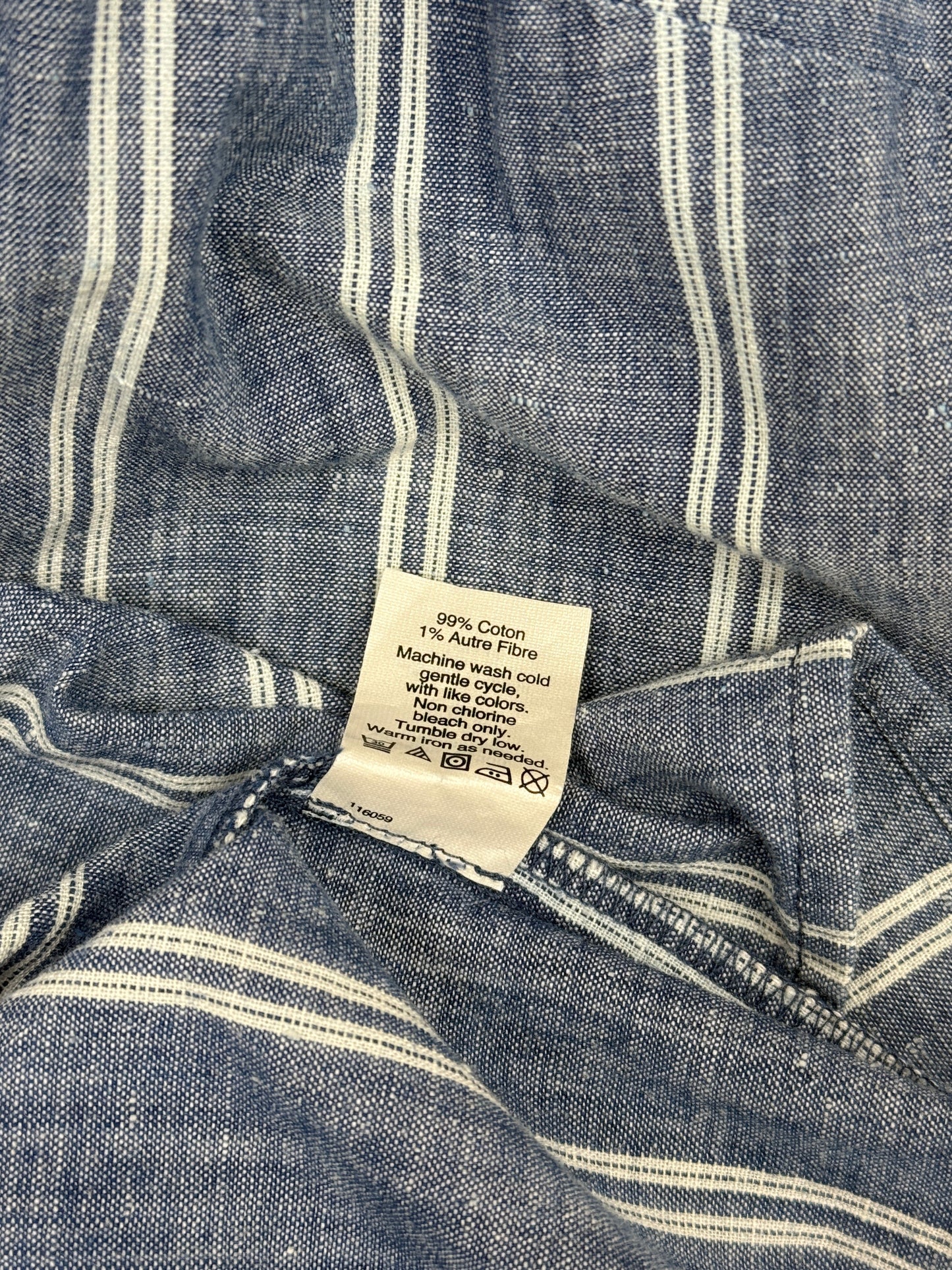 Blue Ruffled Striped Cotton Dress - GREENIES