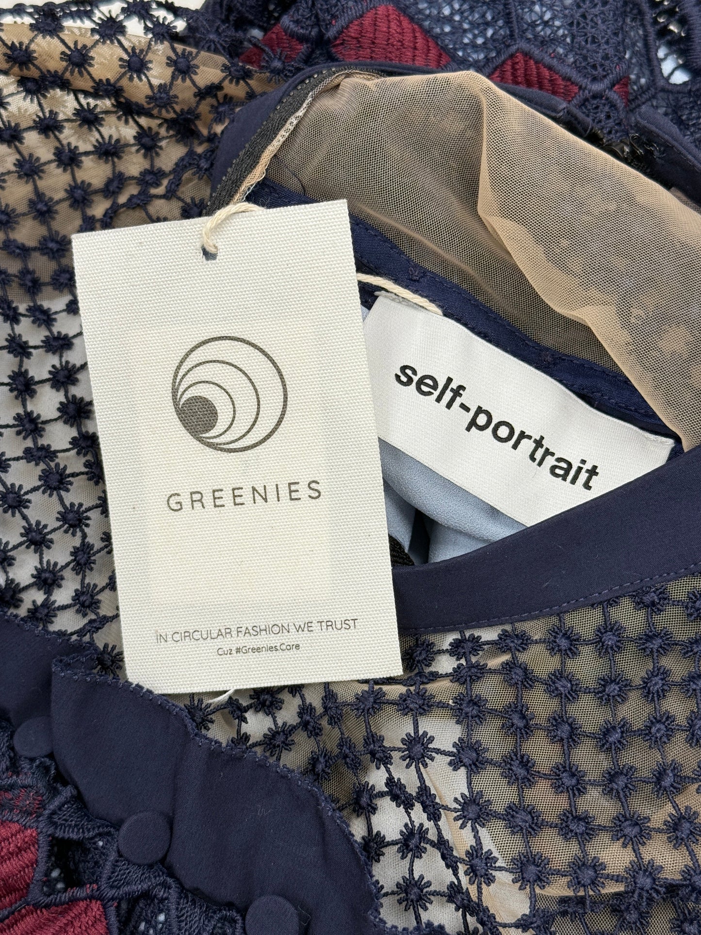 Geometric Mesh Ruffle Mini Dress - GREENIES