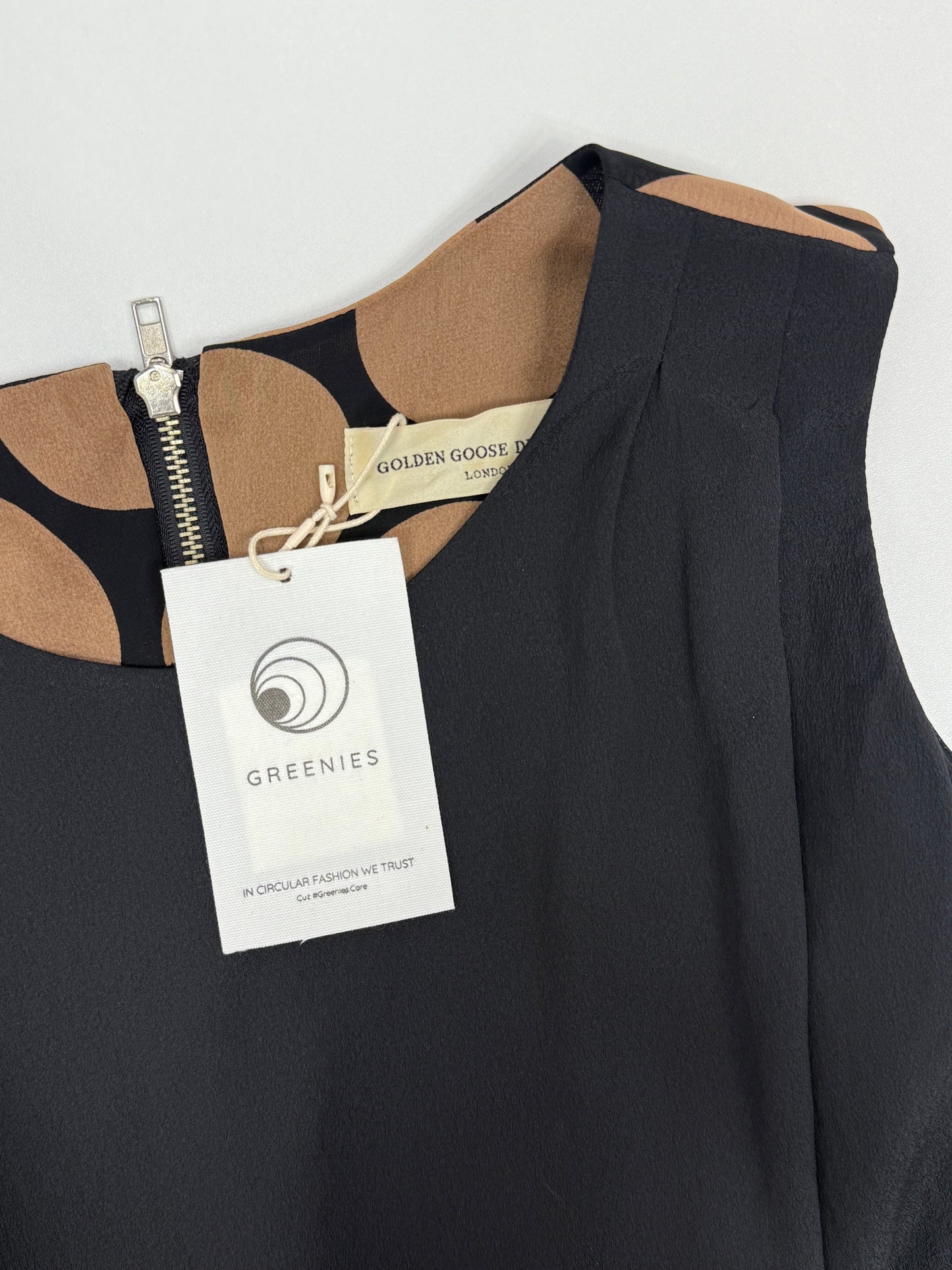 Polka Dot Panel Contrast Dress - GREENIES