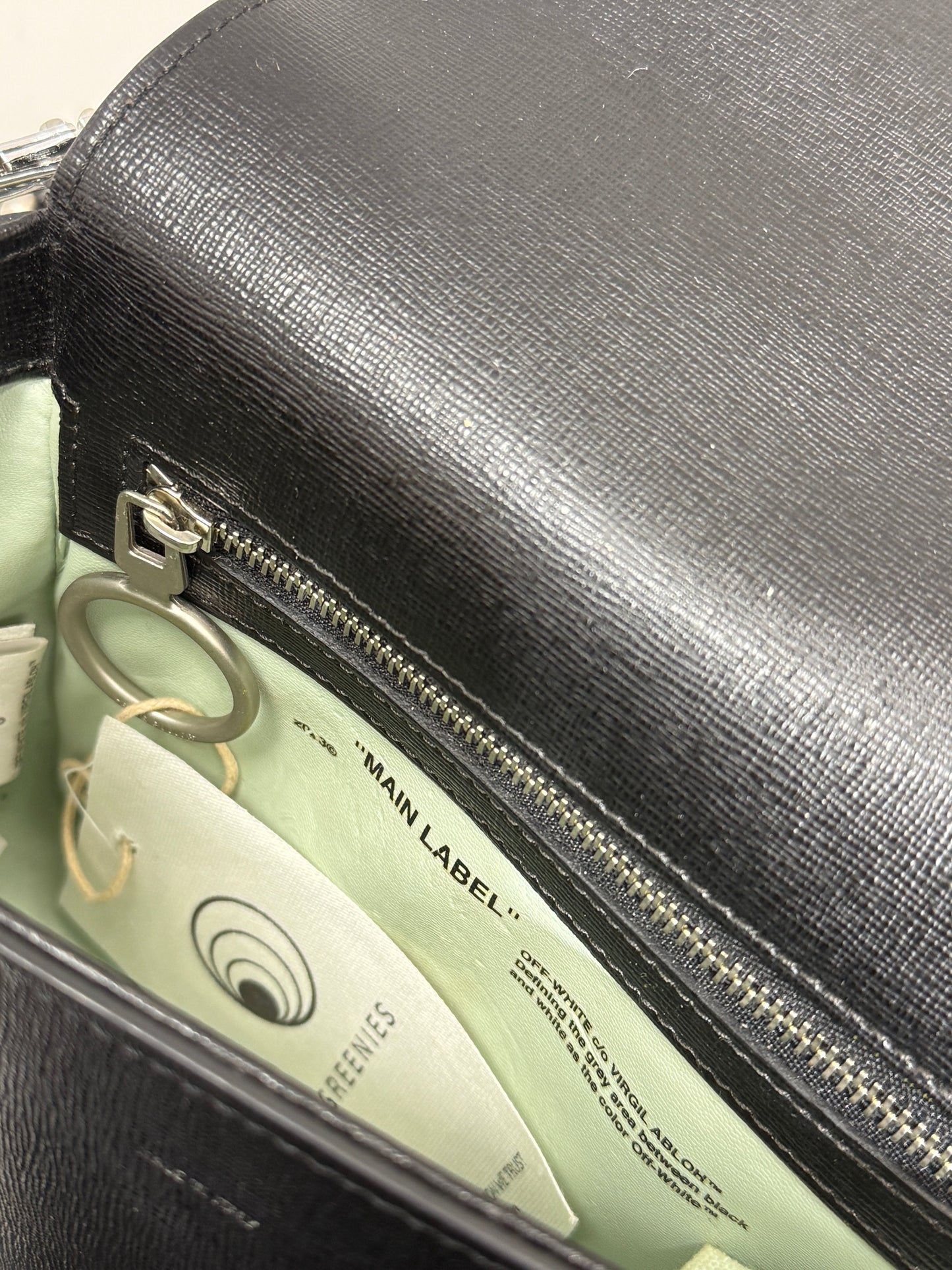 Black Leather Bag with Yellow Strap - GREENIES