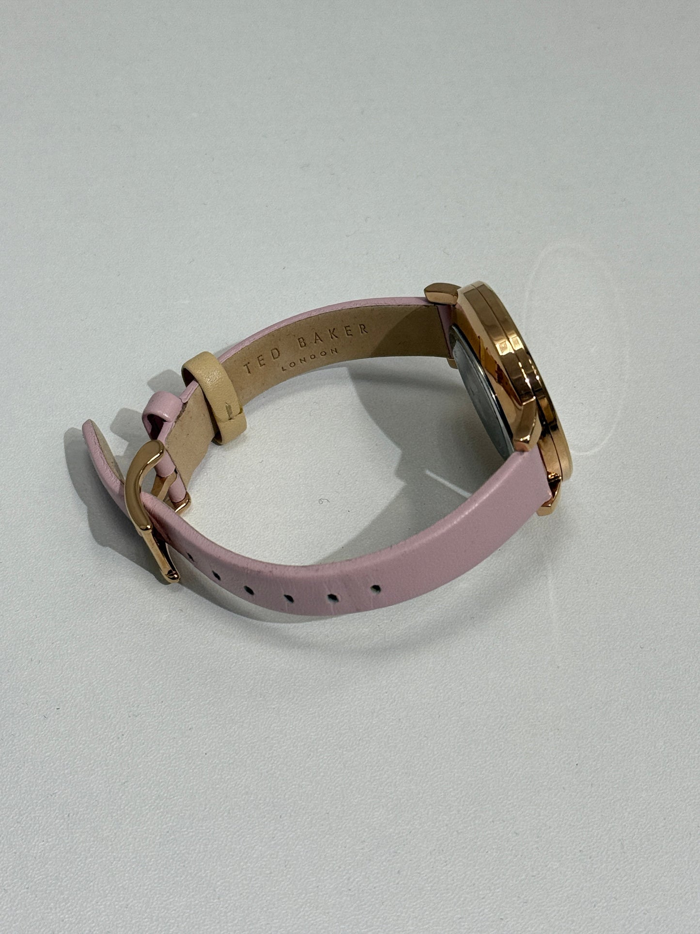 Pink Floral Dial Leather Watch - GREENIES