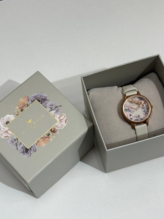Rose Gold Floral Face Watch - GREENIES