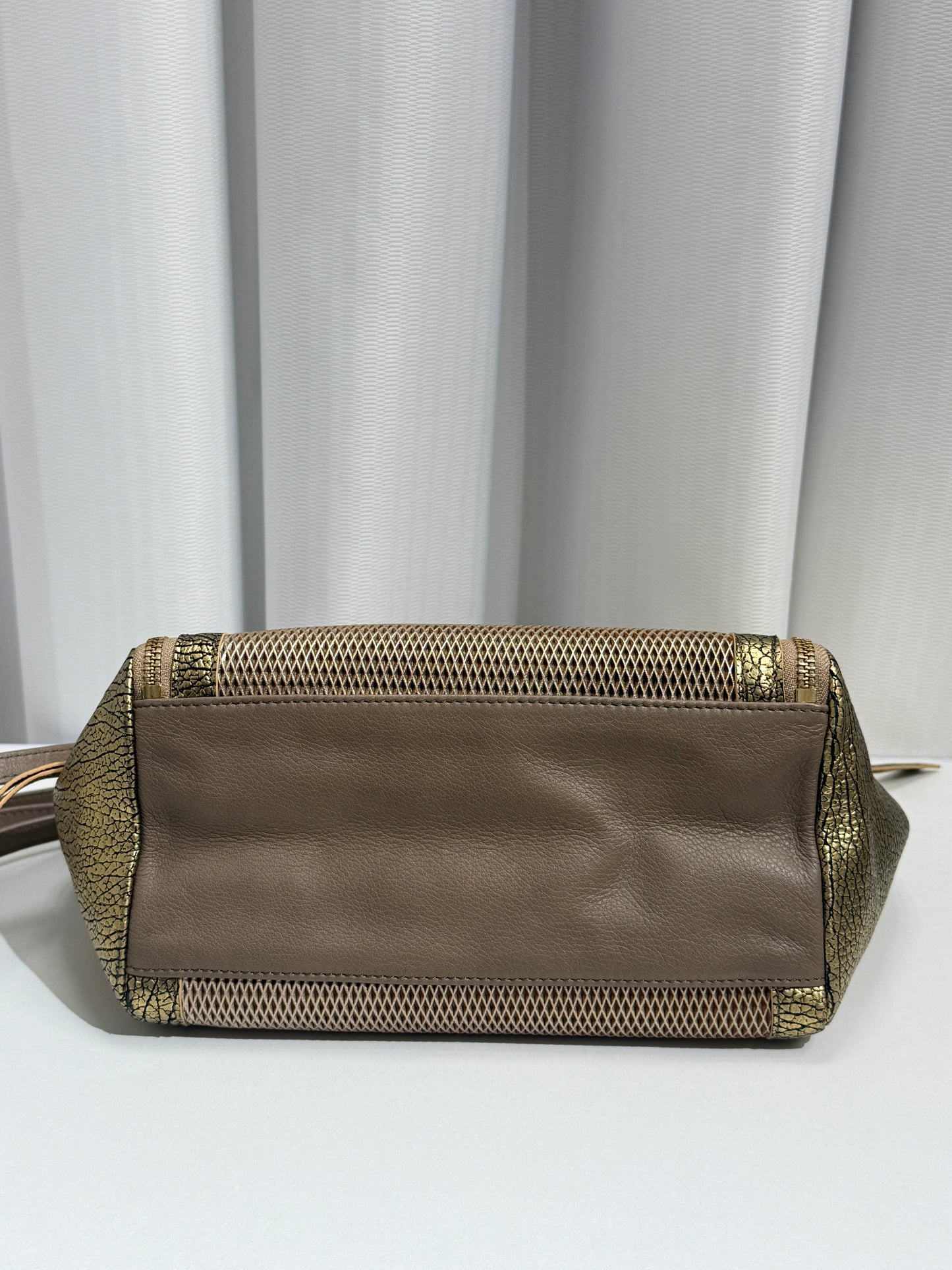 Metallic Textured Two-Tone Crossbody - GREENIES