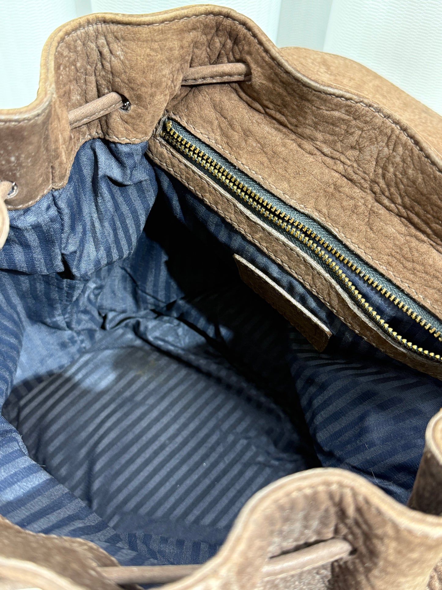 Textured Brown Suede Backpack - GREENIES