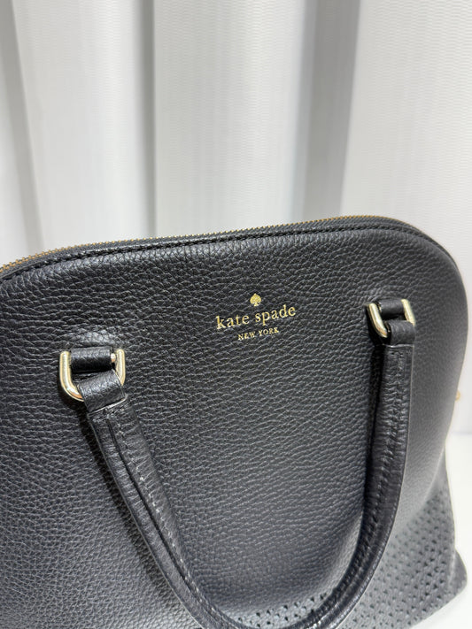 Textured Black Dome Leather Bag - GREENIES