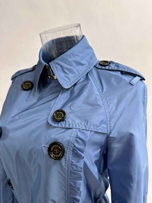 Heritage Silk Trench Coat in Blue - GREENIES