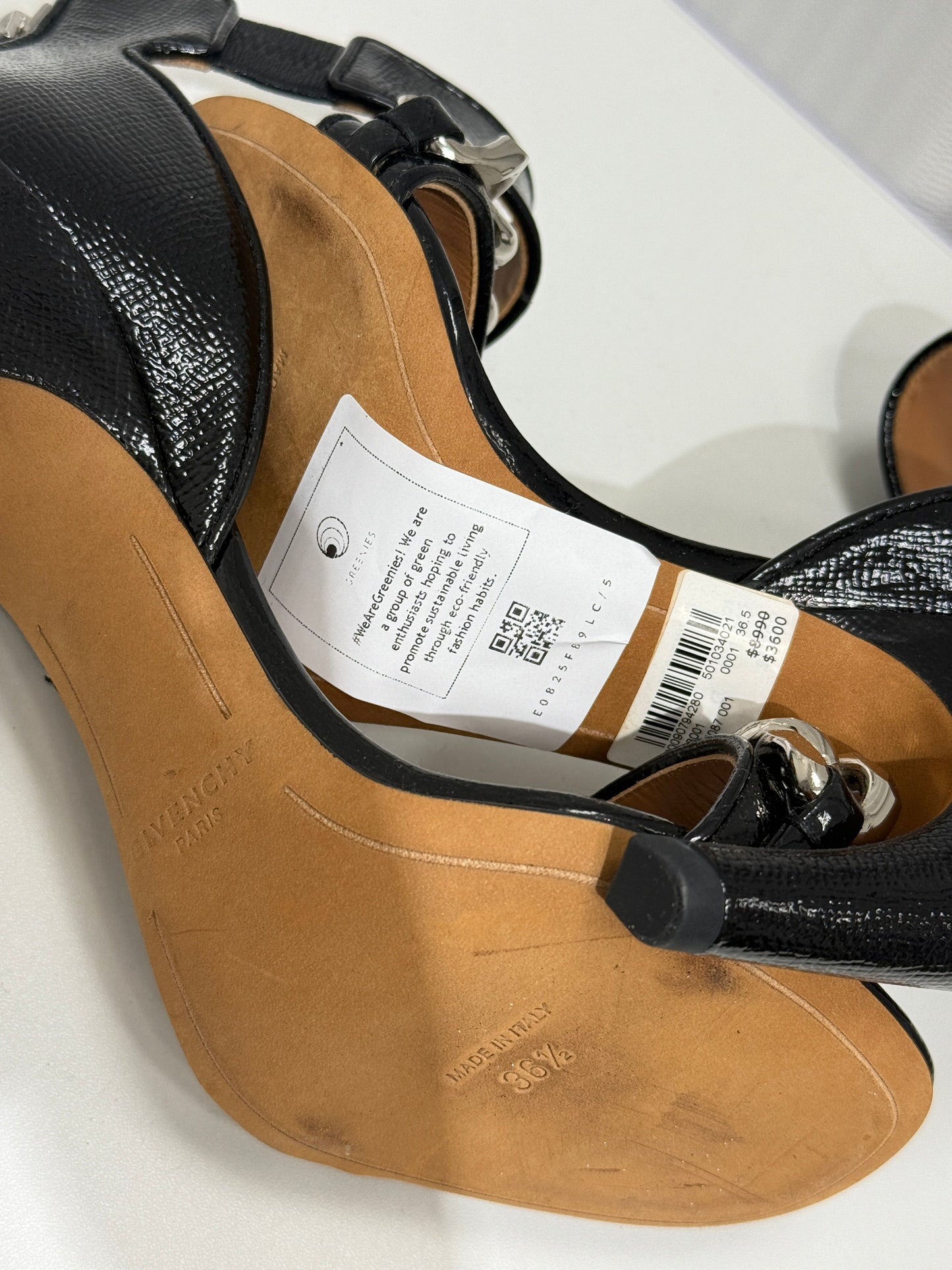 Black Patent Chain Strap Heels - GREENIES