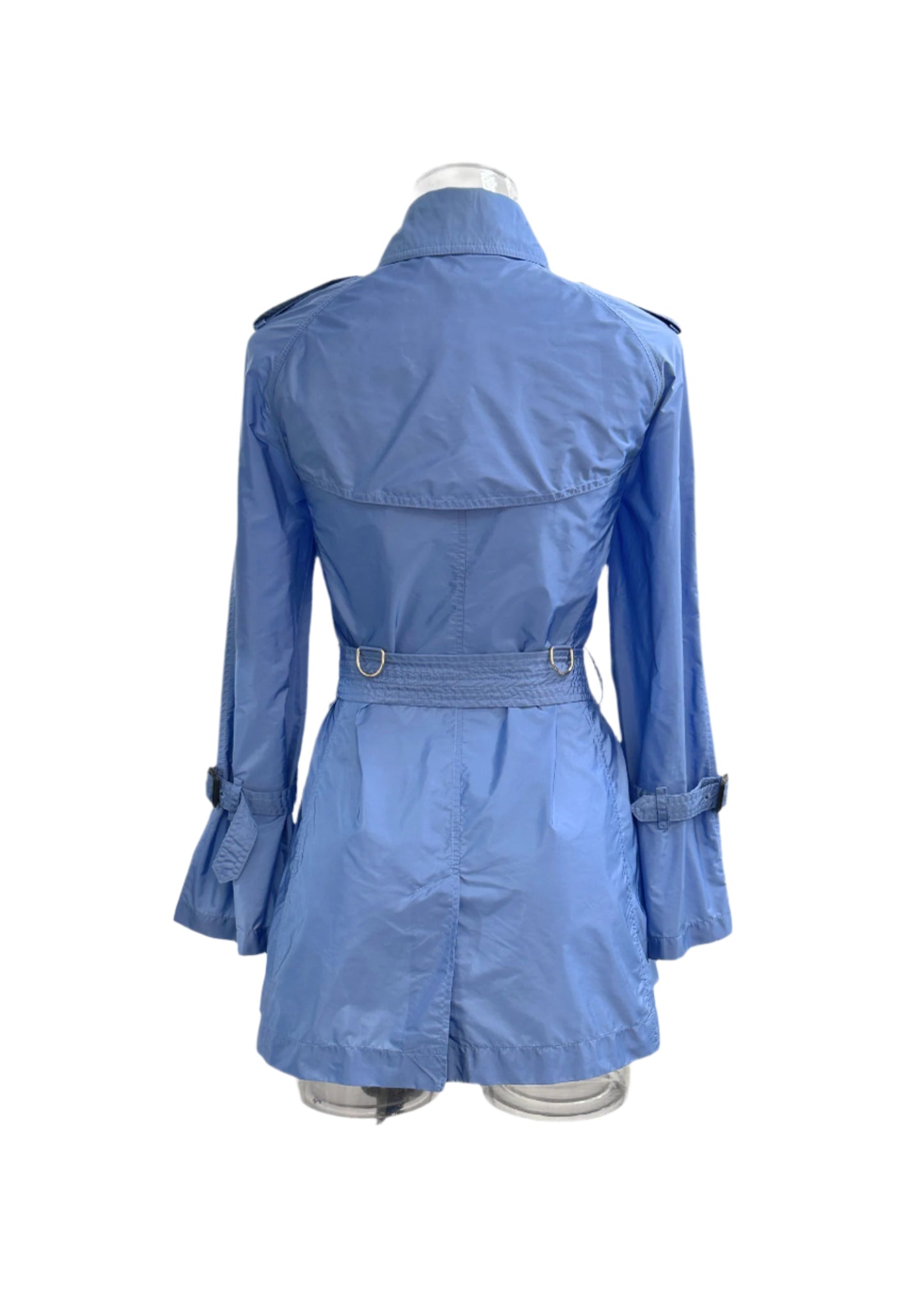 Heritage Silk Trench Coat in Blue - GREENIES