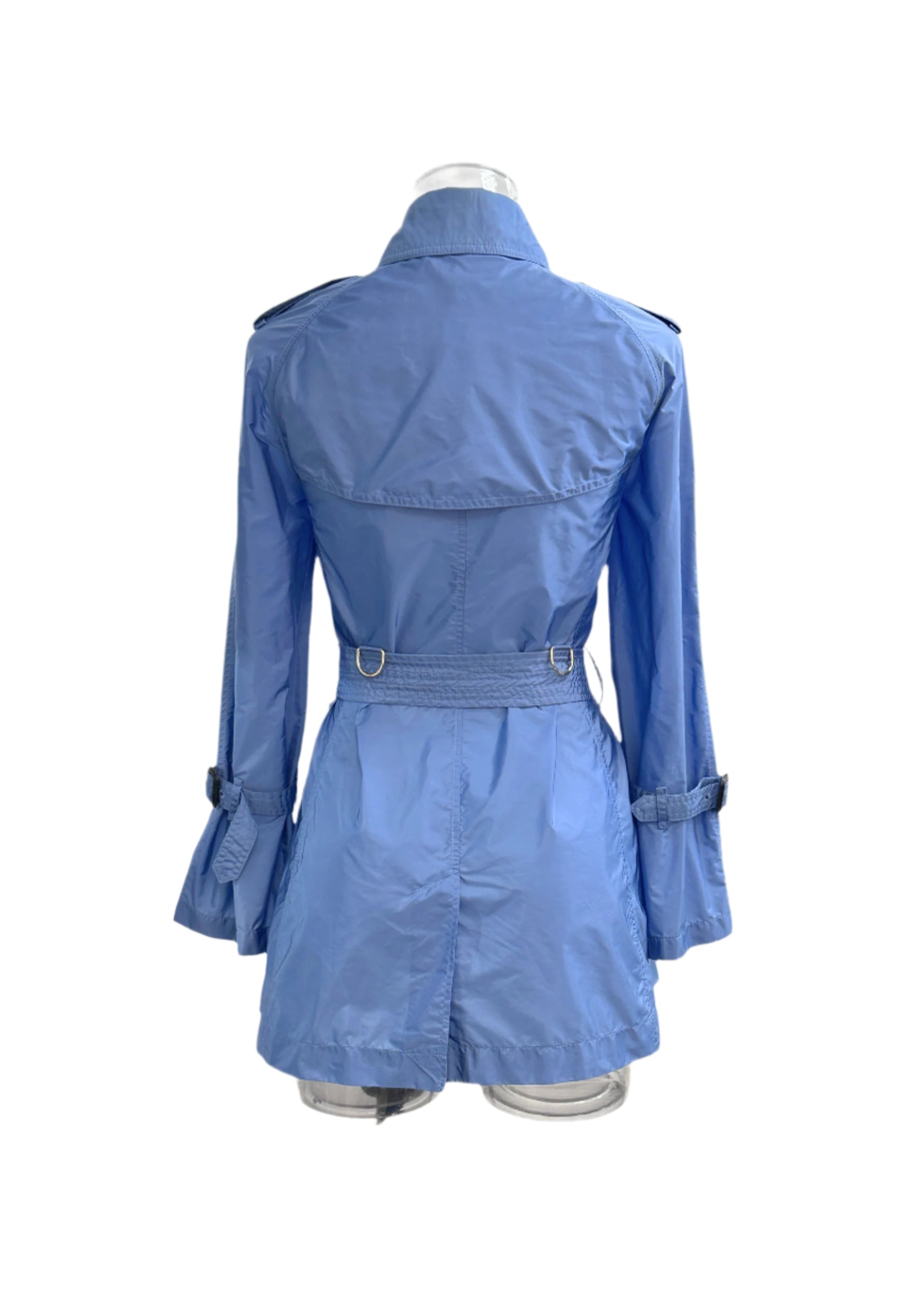 Heritage Silk Trench Coat in Blue - GREENIES