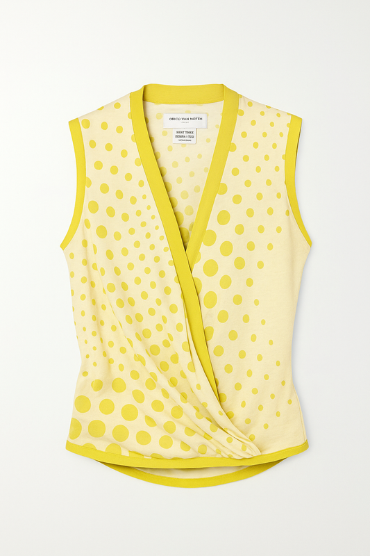 Yellow Polka Dot Cotton Wrap Top - GREENIES