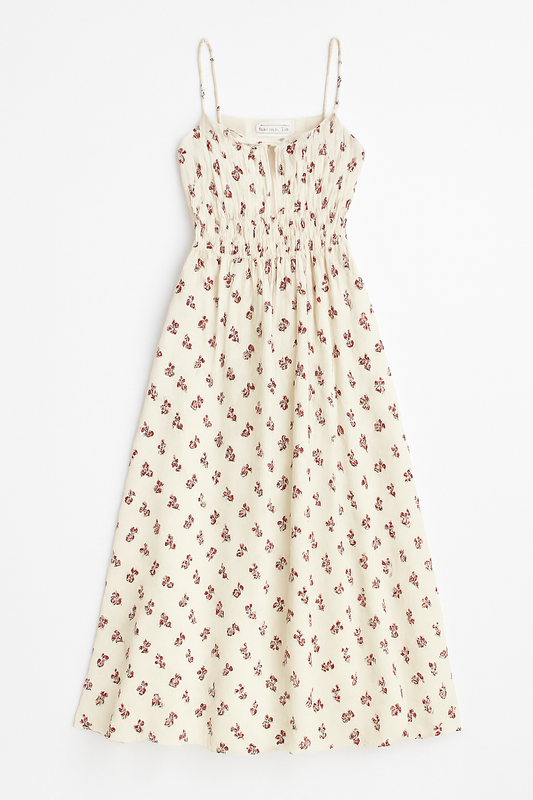 Floral Mazi Dress in Cream - GREENIES