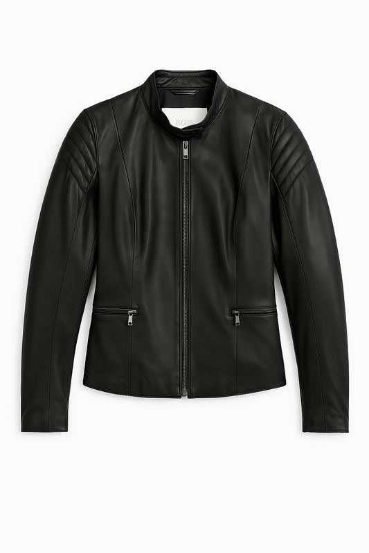 Classic Black Leather Jacket - GREENIES