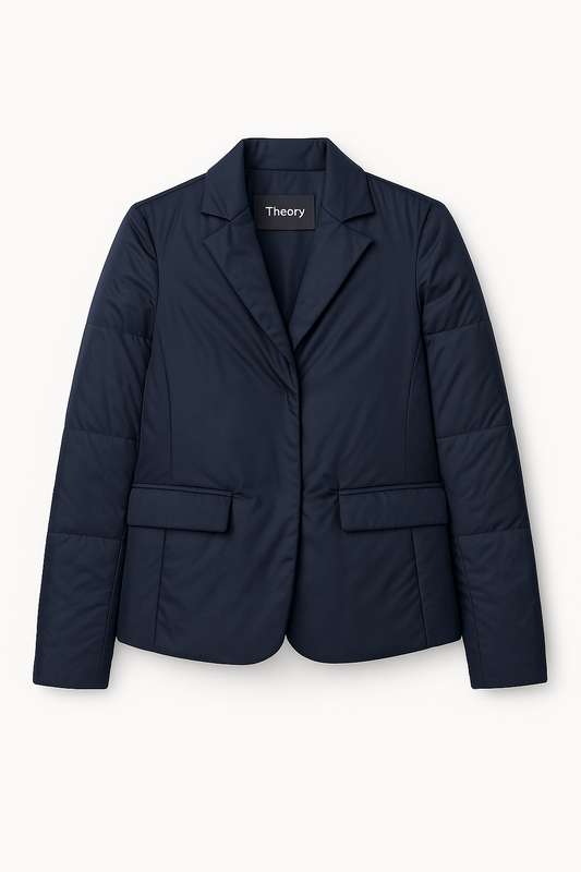 Sleek Gray Double-Breasted Jacket with Flap Pockets - GREENIES