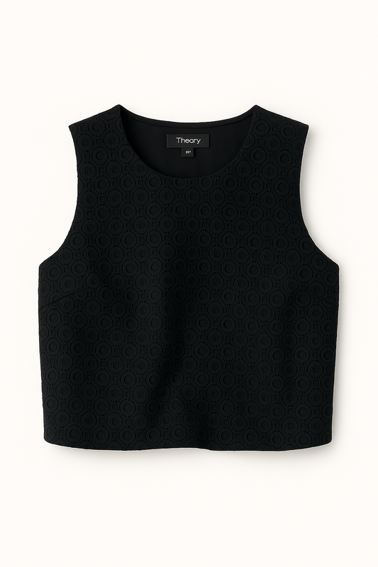 Black Textured Crop Top - GREENIES