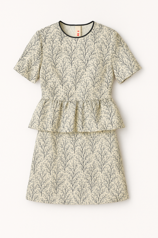 Layered Cream Ruffle Top Set - GREENIES