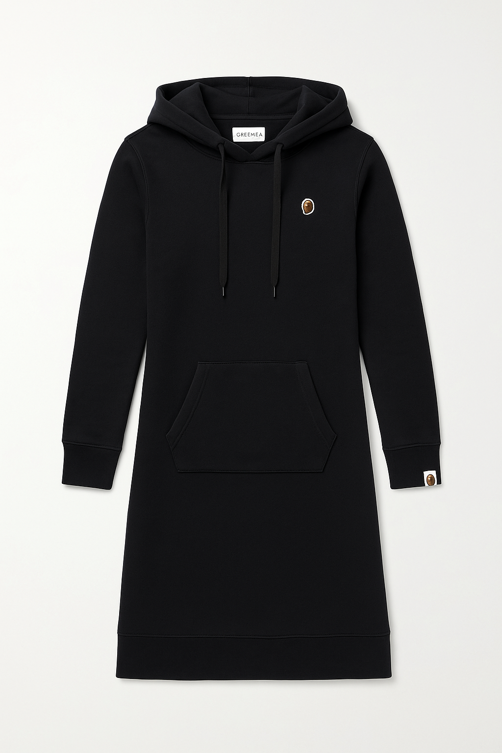 Black Longline Hoodie Dress - GREENIES
