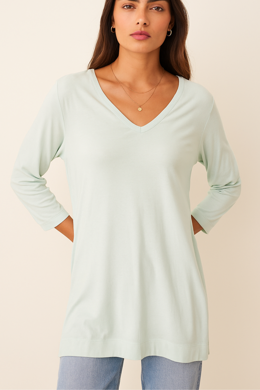 Mint Green Lightweight Longline Top - GREENIES