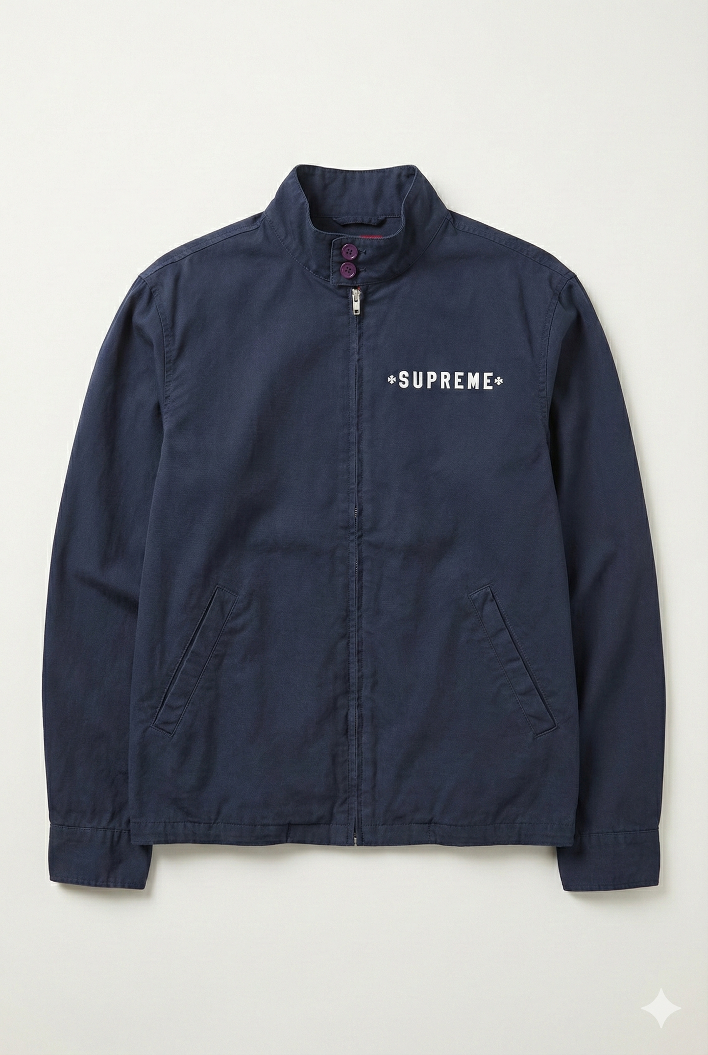 GREENIES Supreme Navy Zip-Up Graphic Work Jacket
