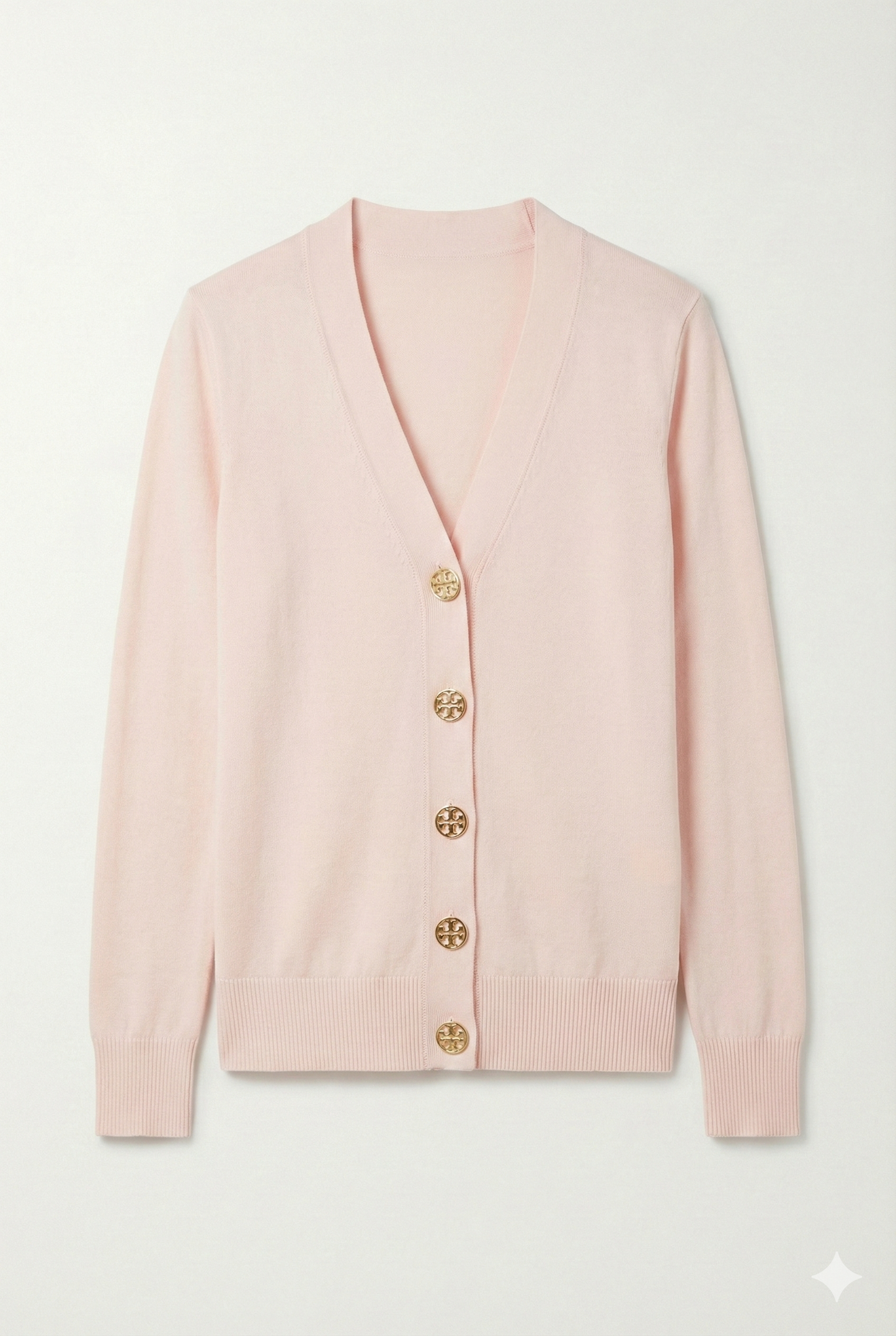 GREENIES Tory Burch Light Pink Gold-Button Cardigan