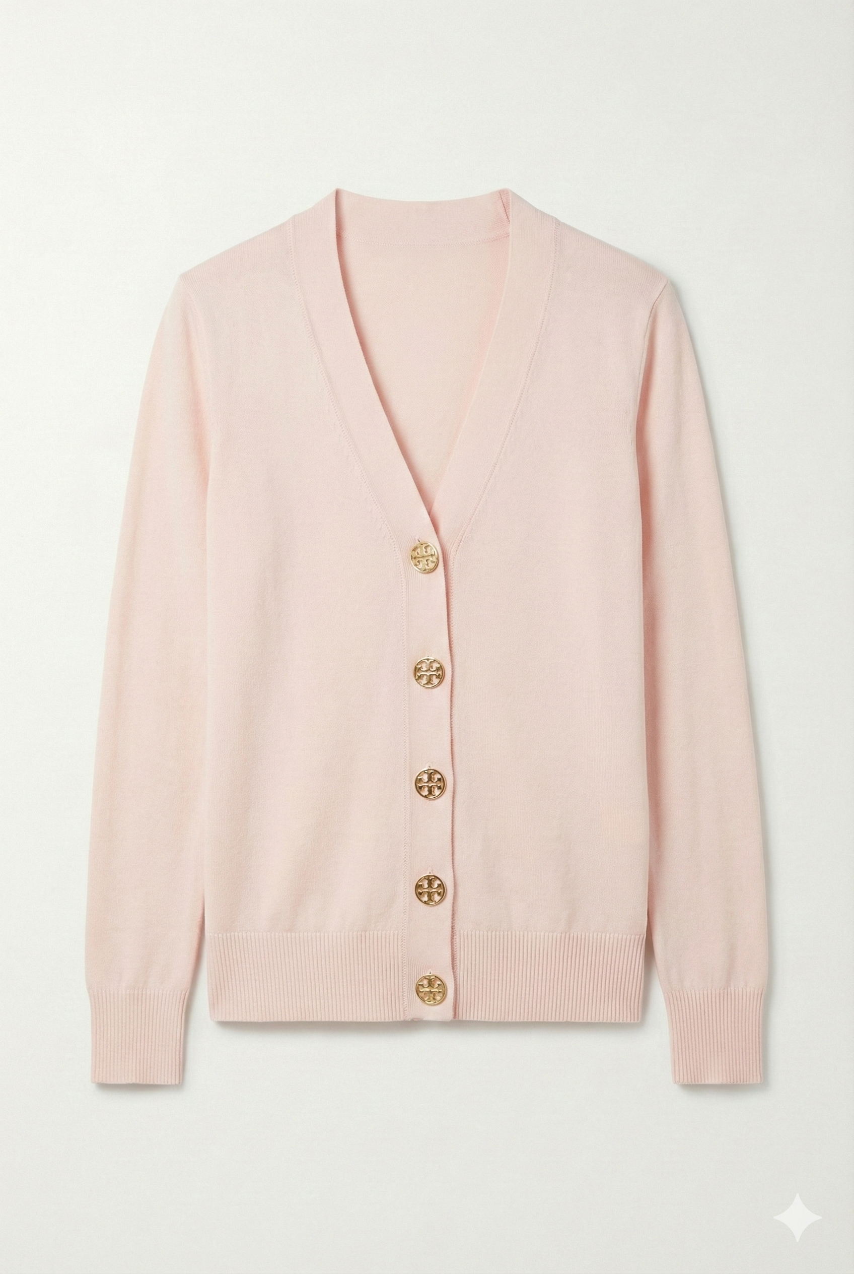 GREENIES Tory Burch Light Pink Gold-Button Cardigan