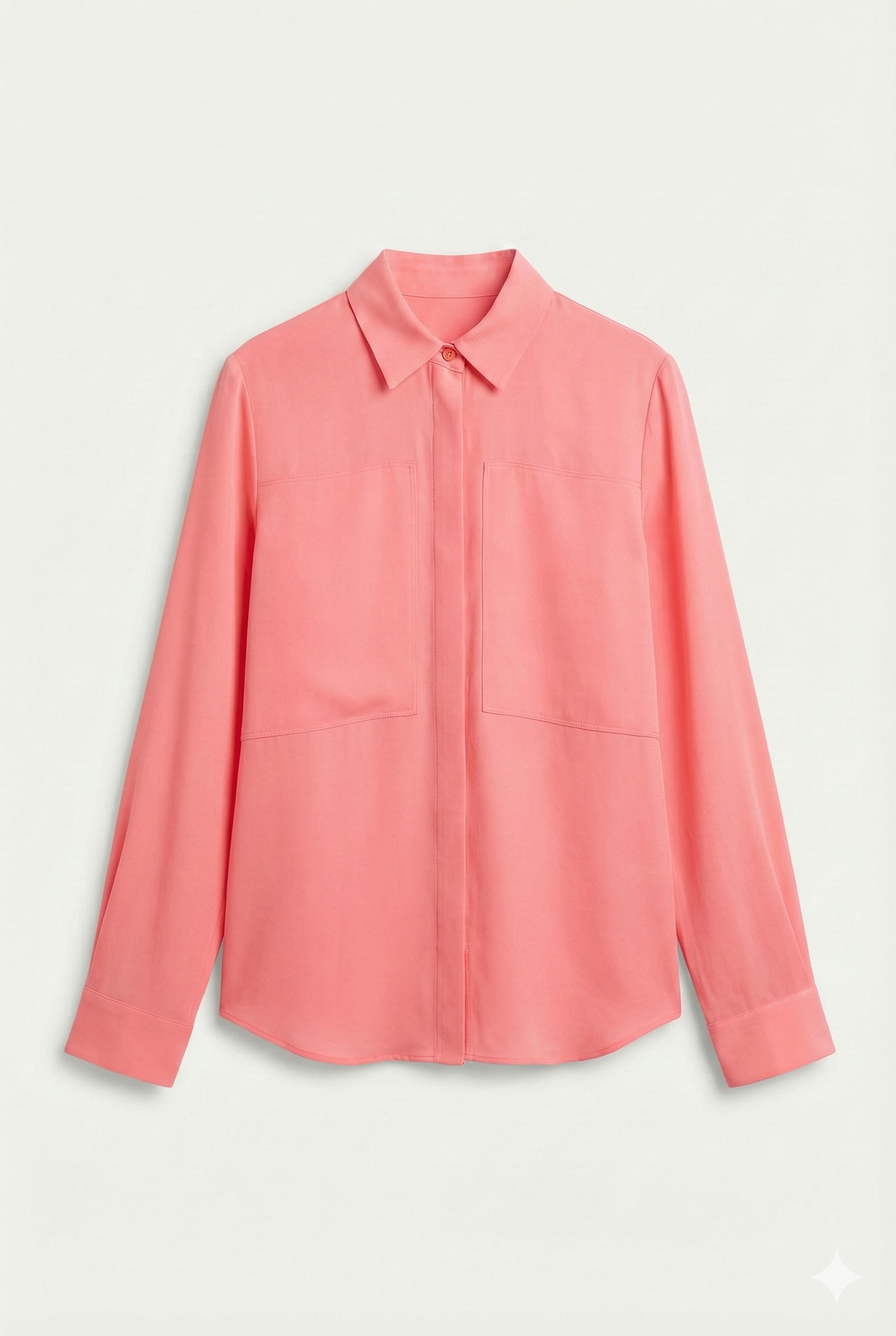 GREENIES Theory Pink Silk Button Blouse