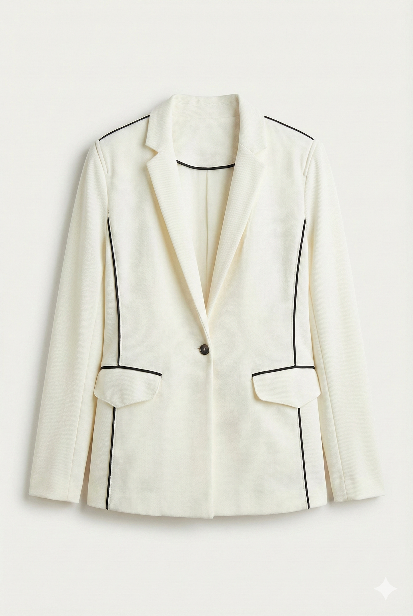 GREENIES rag & bone White Contrast-Trim Blazer