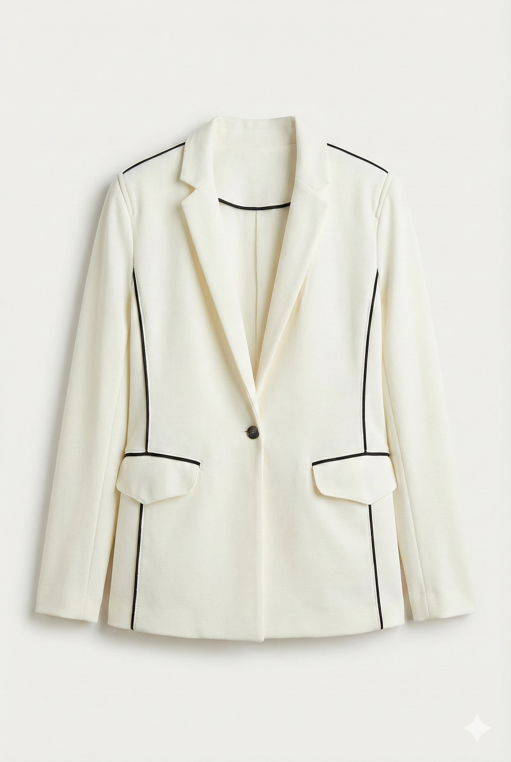 GREENIES rag & bone White Contrast-Trim Blazer