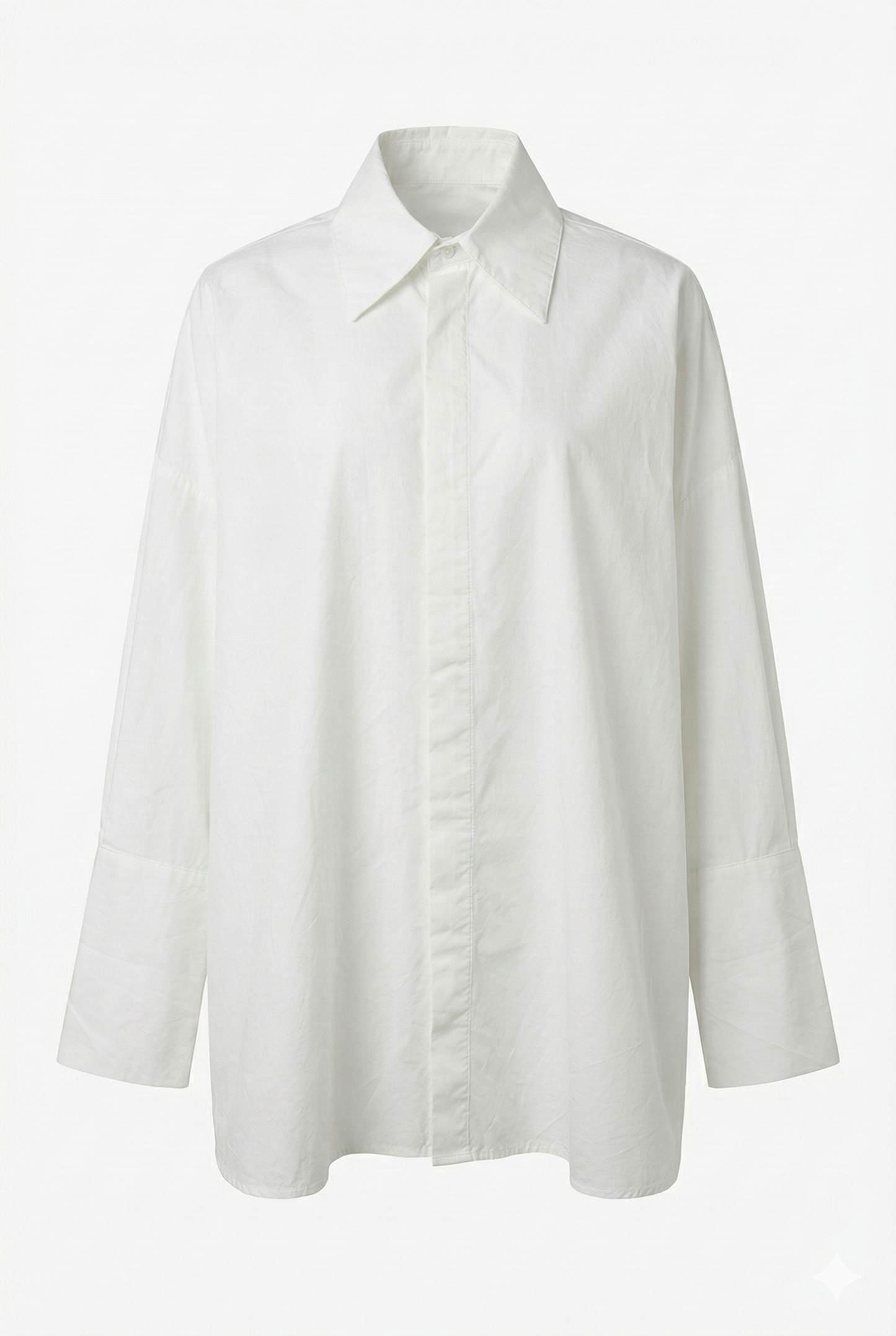 White Longline Button-Up Shirt