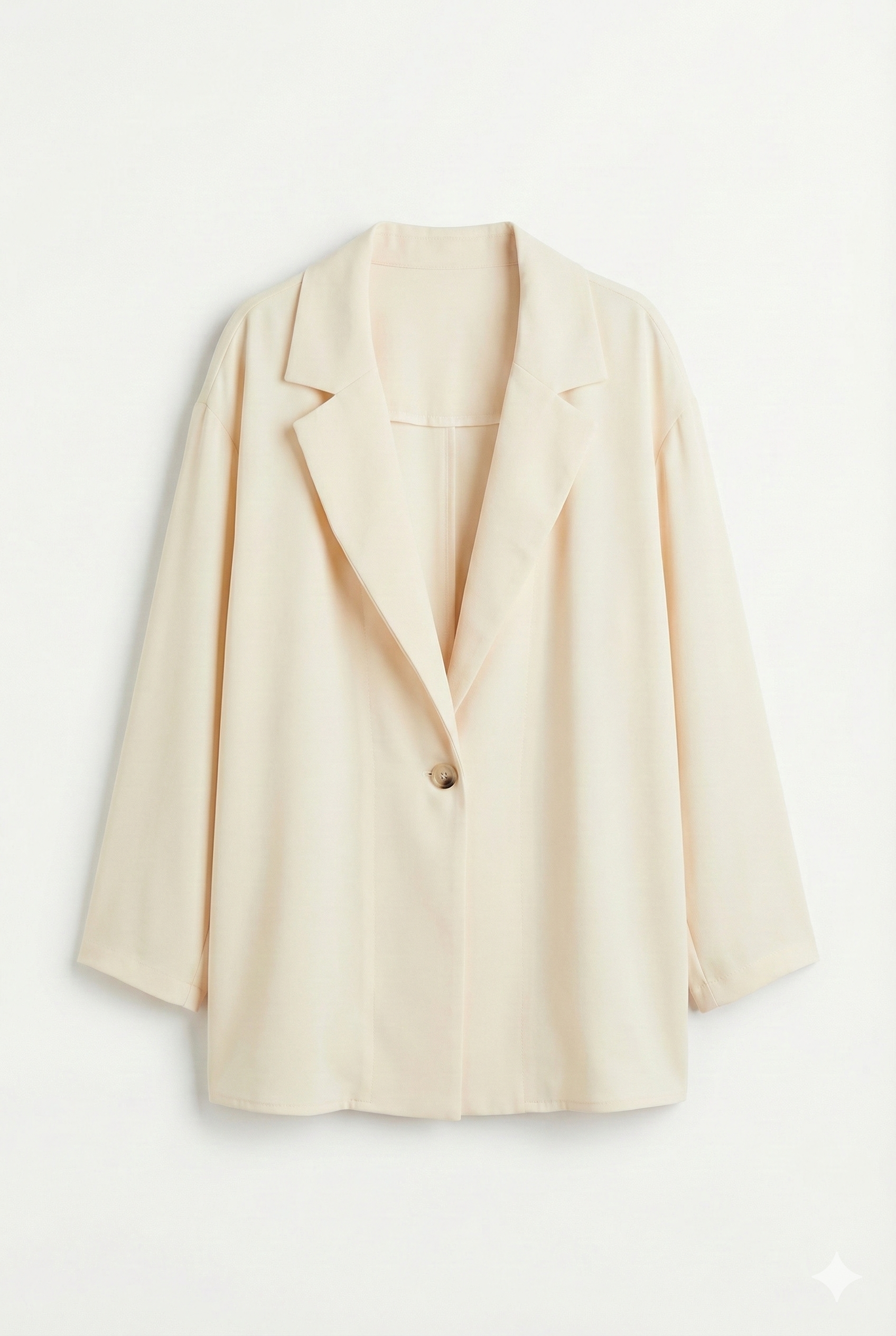 GREENIES MUSE&YAMI Beige Relaxed One-Button Blazer