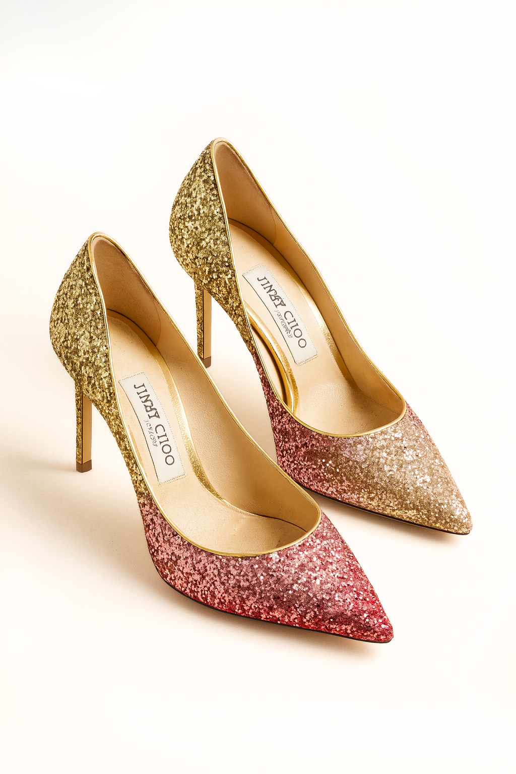 Glitter Ombre Pointed Toe Heels - GREENIES