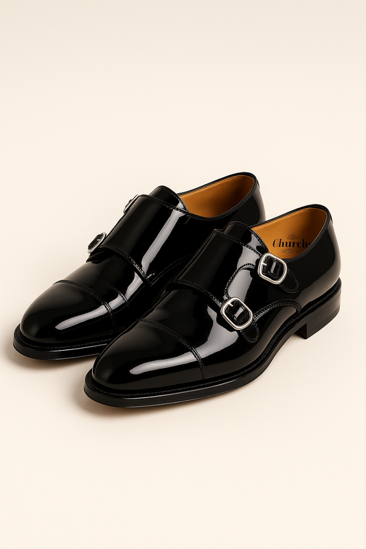 Glossy Double Monk Strap Shoes - GREENIES